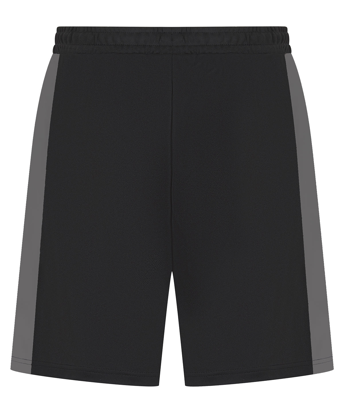 Finden & Hales Kids knitted shorts with zip pockets in Black/Gunmetal, front view