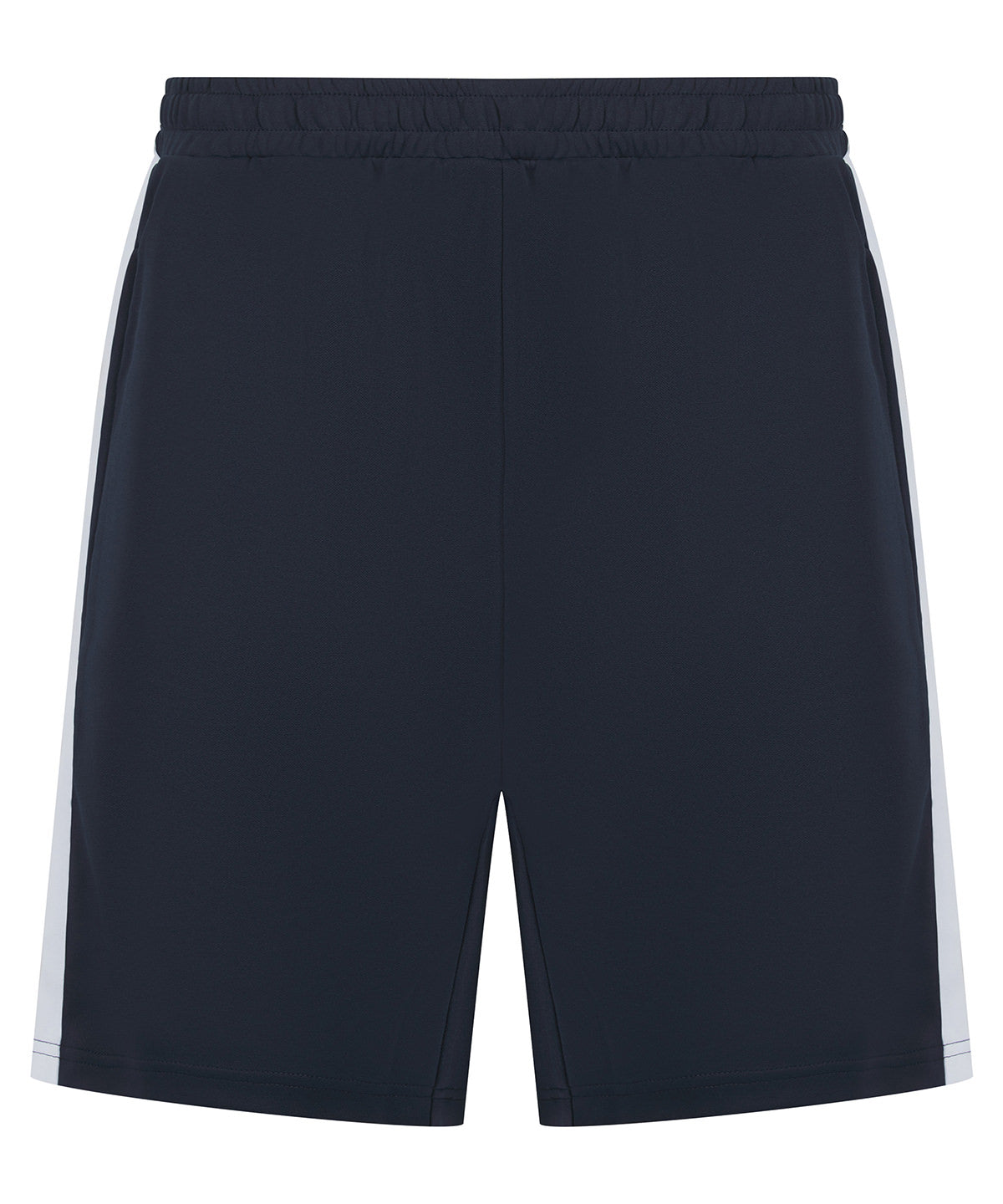 Finden & Hales Kids knitted shorts with zip pockets in Navy/White, front view