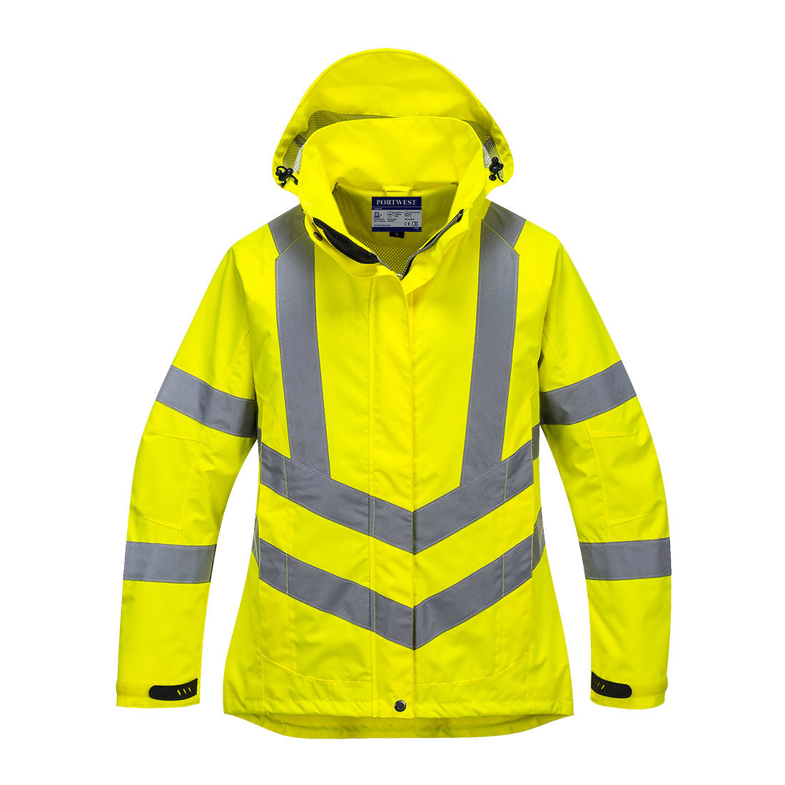 Portwest Hi-Vis Women's Breathable Rain Jacket in Yellow, main product image
