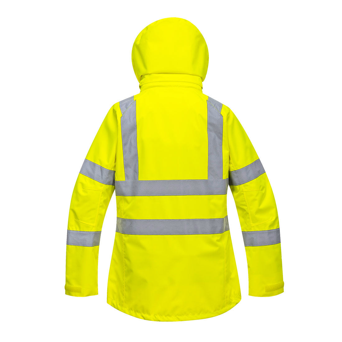 Portwest LW70 Hi-Vis Women's Breathable Rain Jacket in Yellow, back view