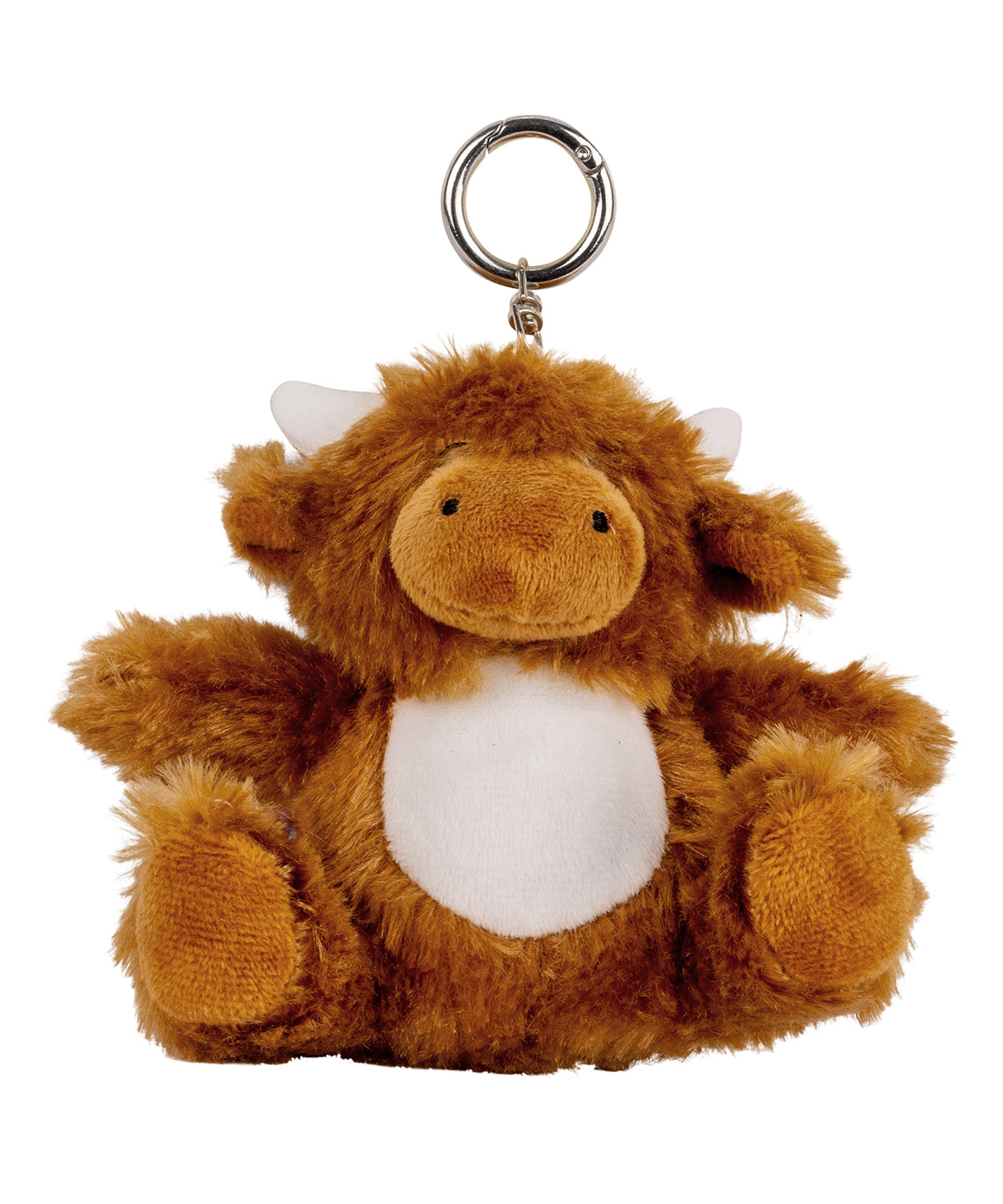 Mumbles Binx bear in Cow Key Ring_28Brown_29, front view