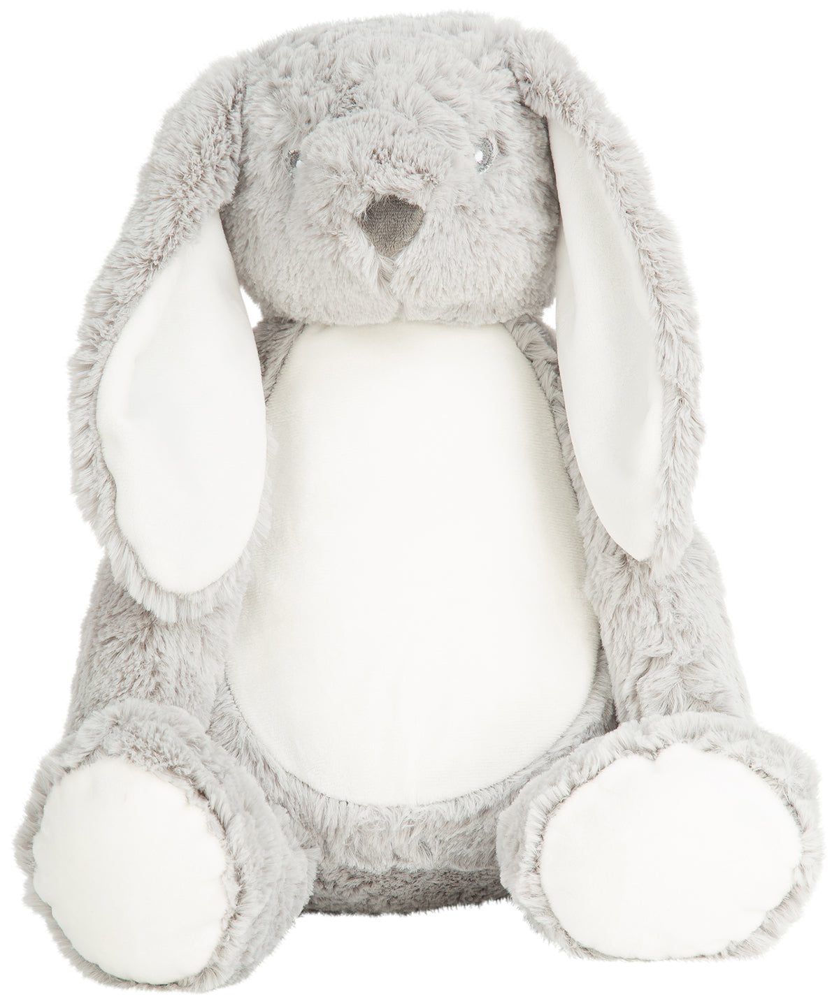 Mumbles Zippie bunny in Grey, front view