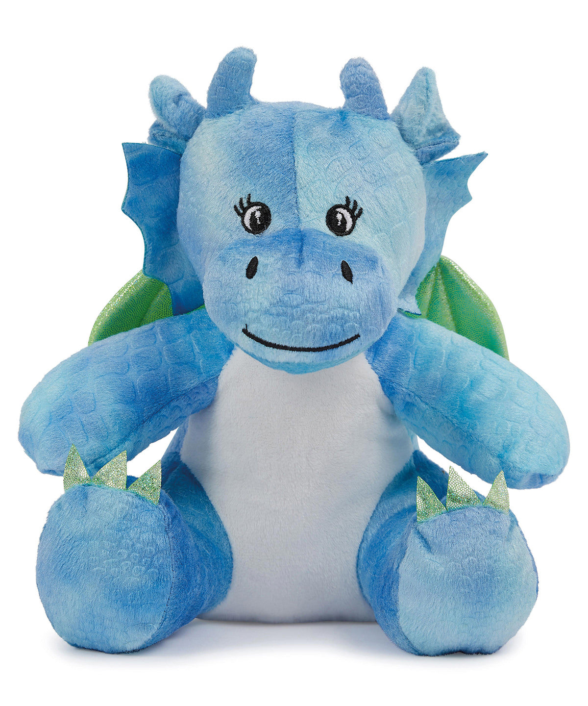 Mumbles Printme mini teddy in Blue Dragon, front view