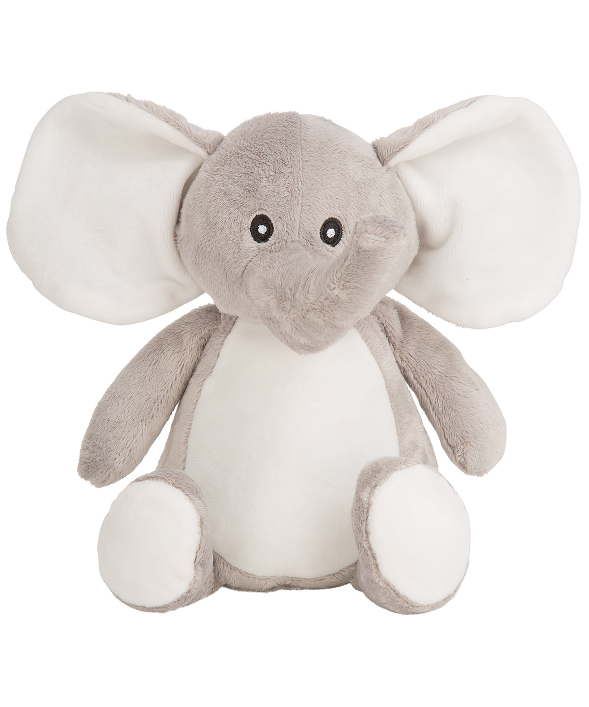Mumbles Printme mini teddy in Elephant Grey, front view