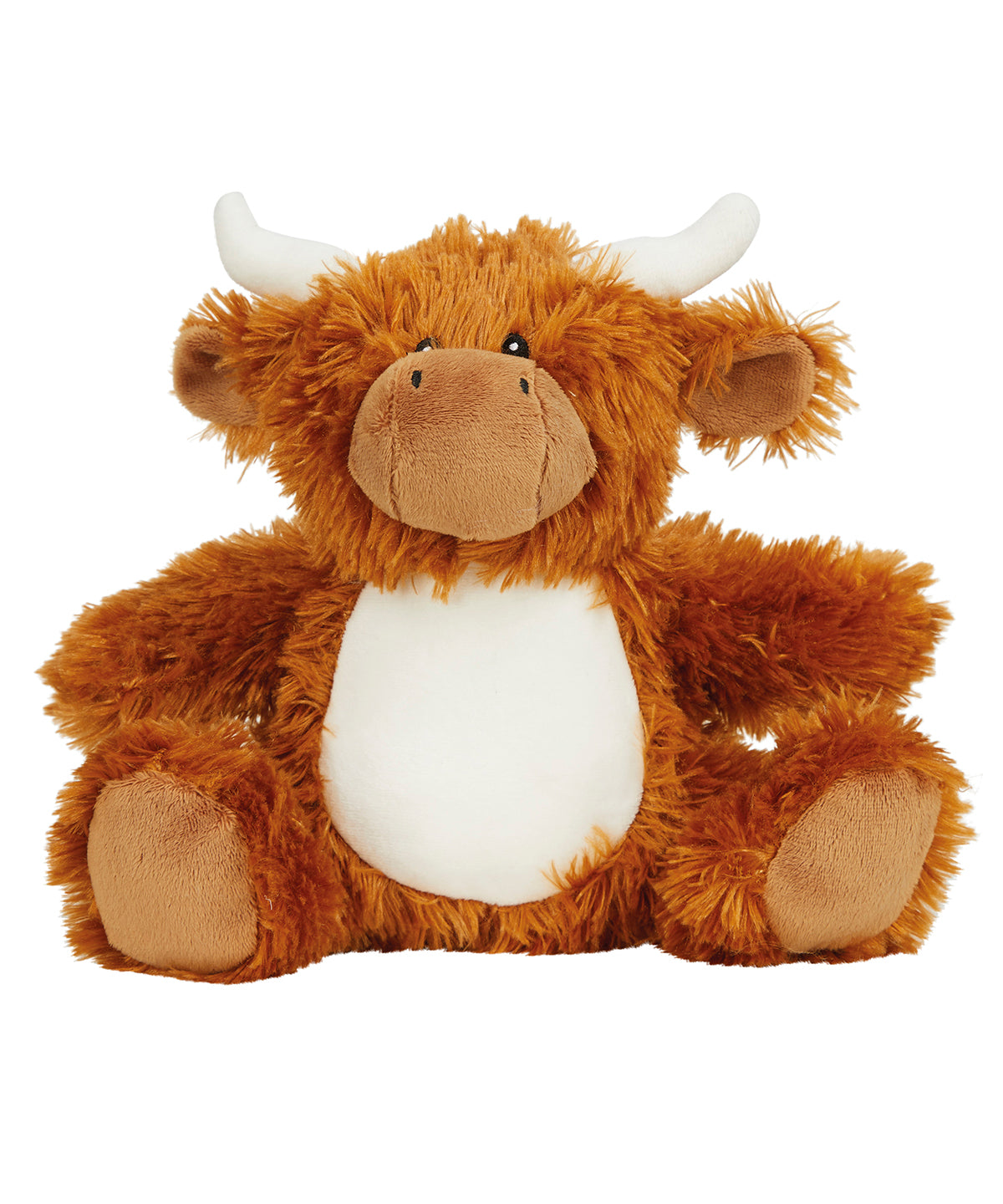 Mumbles Printme mini teddy in Highland Cow, front view