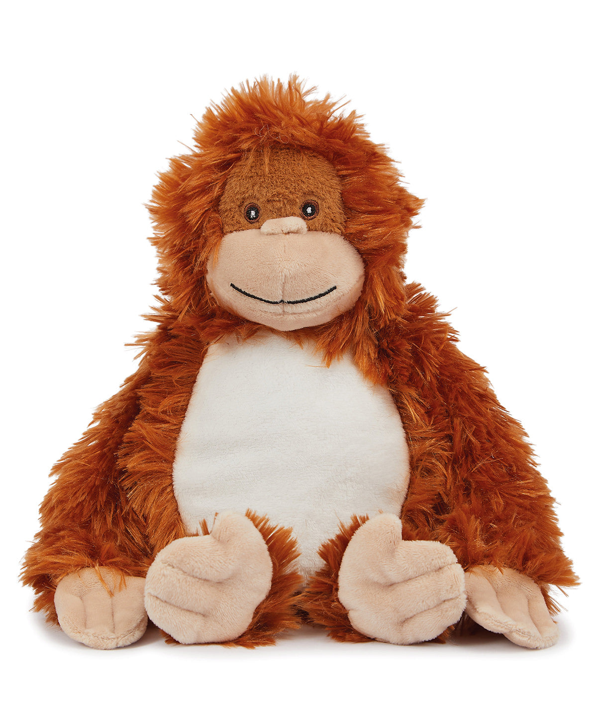 Mumbles Printme mini teddy in Orange Orangutan, front view