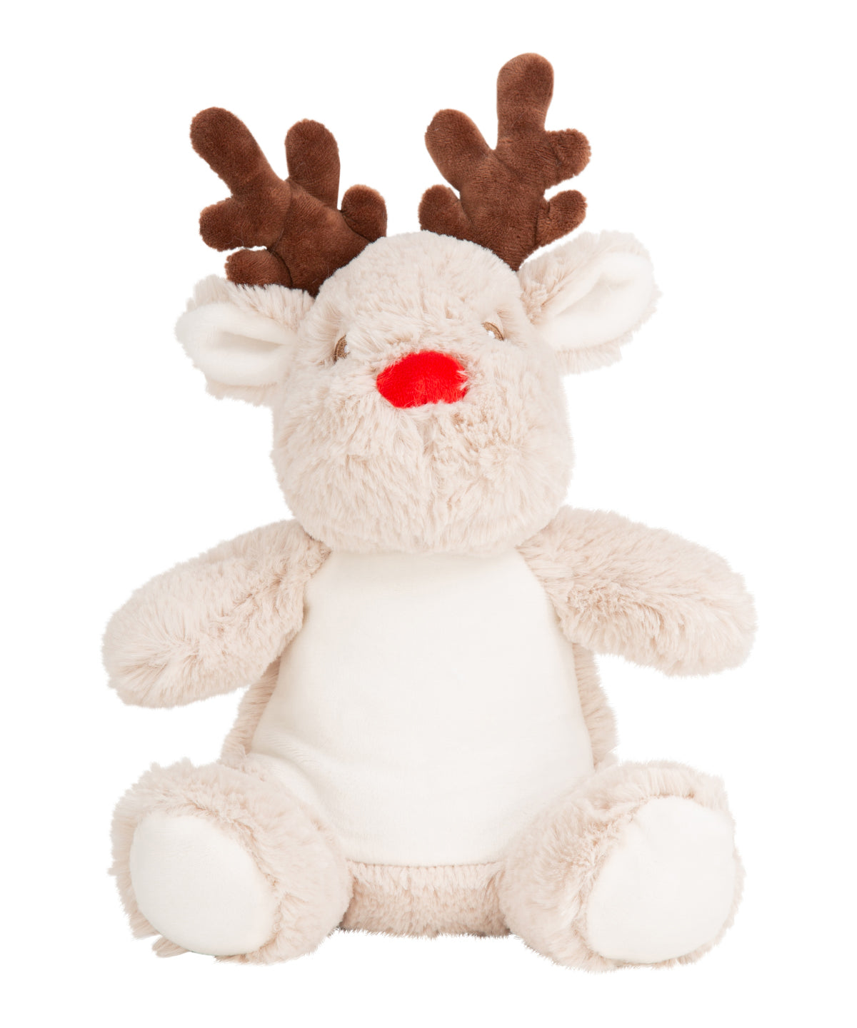 Mumbles Printme mini teddy in Reindeer Brown, front view