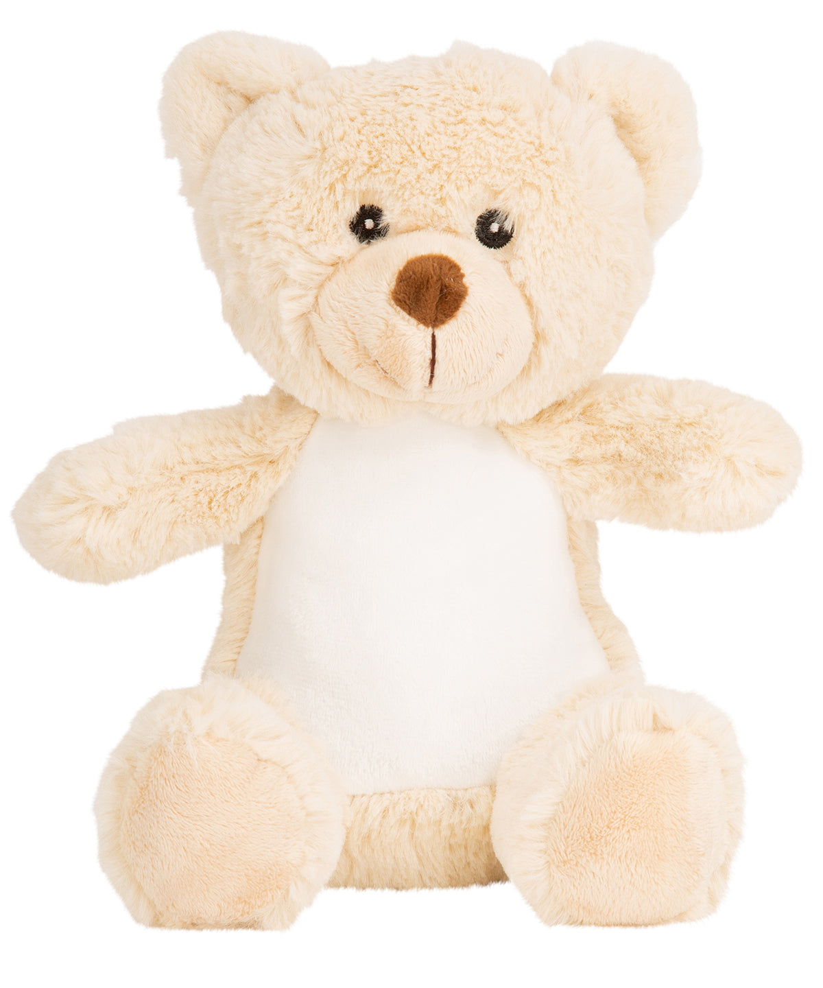 Mumbles Printme mini teddy in Teddy Light Brown, front view
