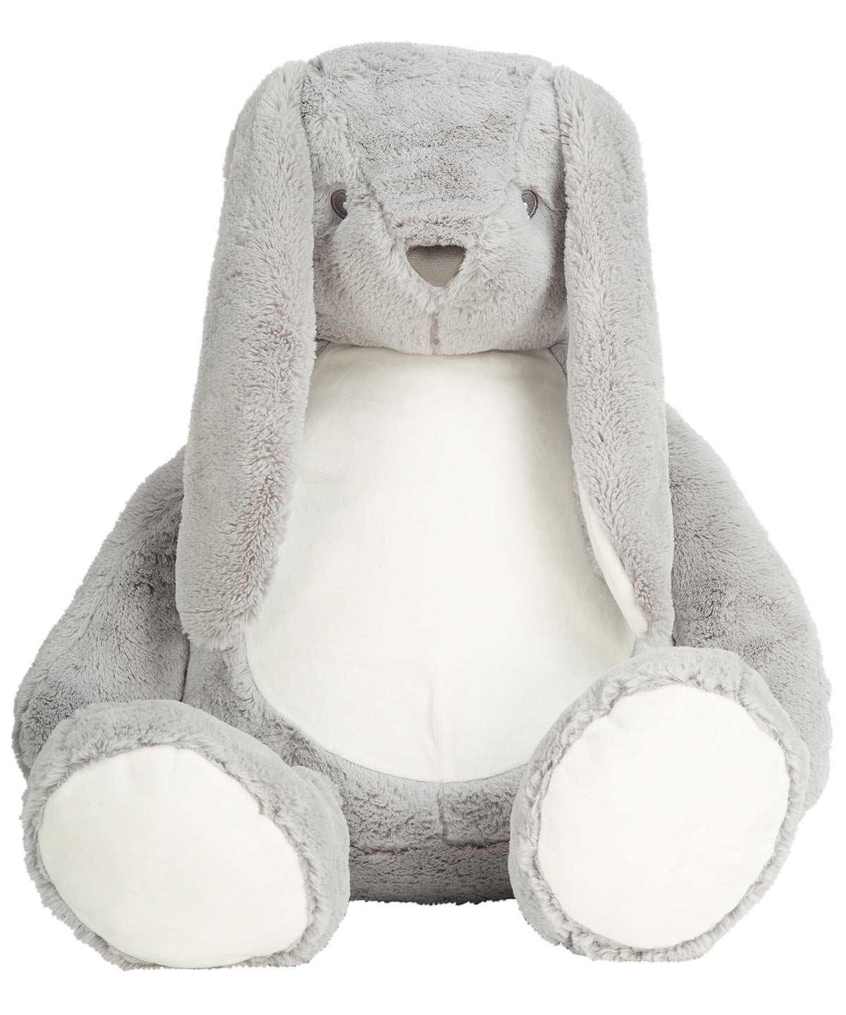 Mumbles Giant zippie bunny in Grey, front view