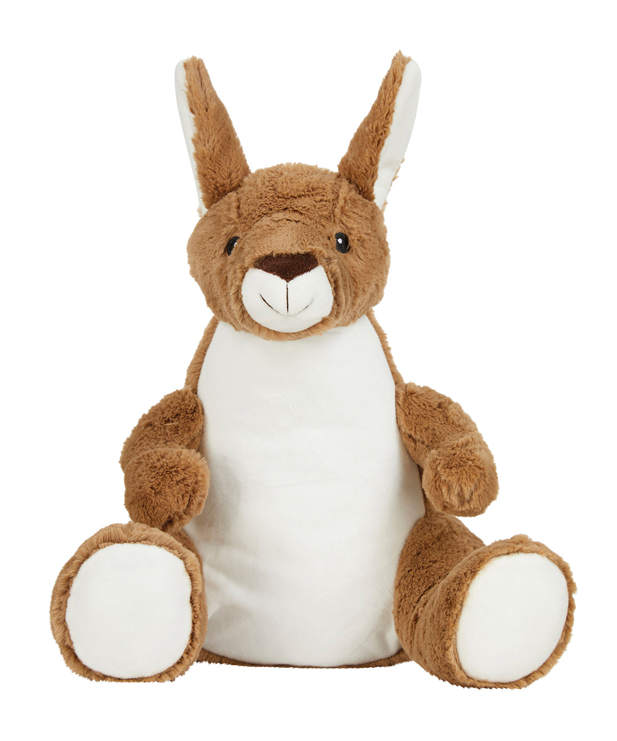 Mumbles Zippie kangaroo in Light Brown, front view