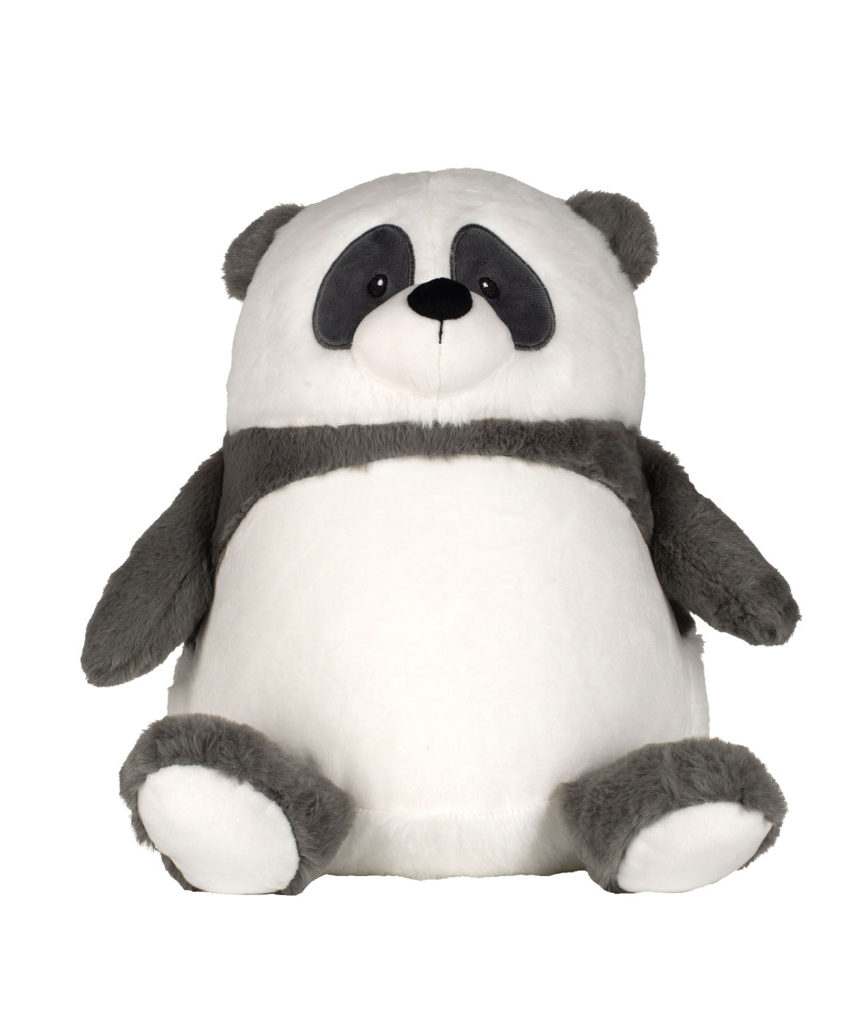 Mumbles Zippie panda in Grey/White, front view