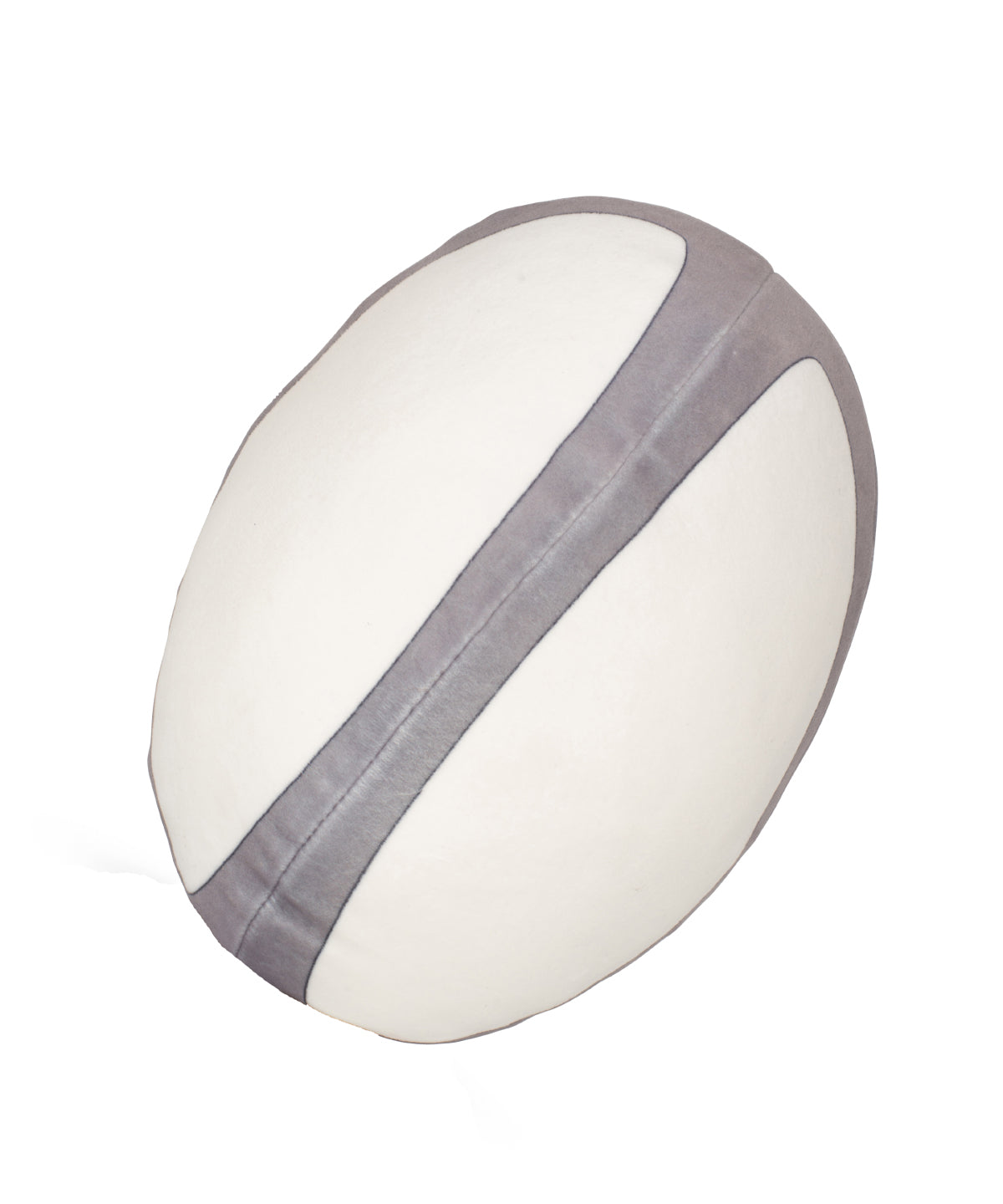 Mumbles Zippie rugby ball in White/Grey, front view