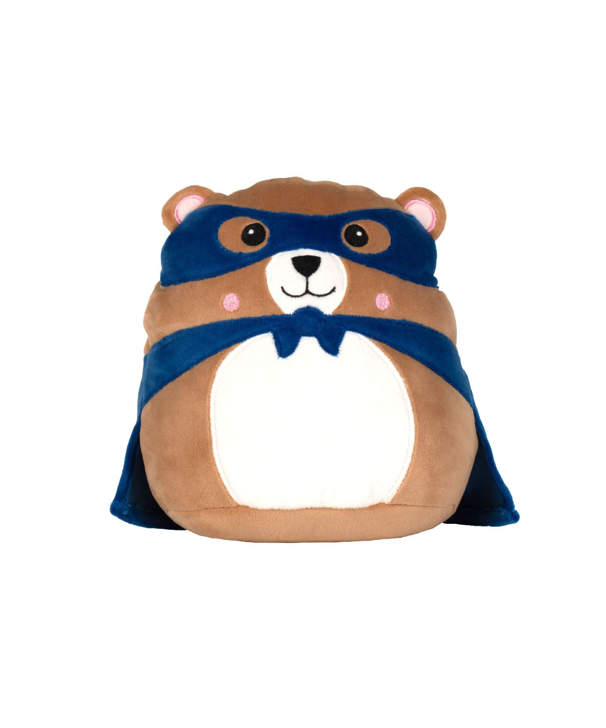 Mumbles SquidgeMe in Blue Hero Bear, front view