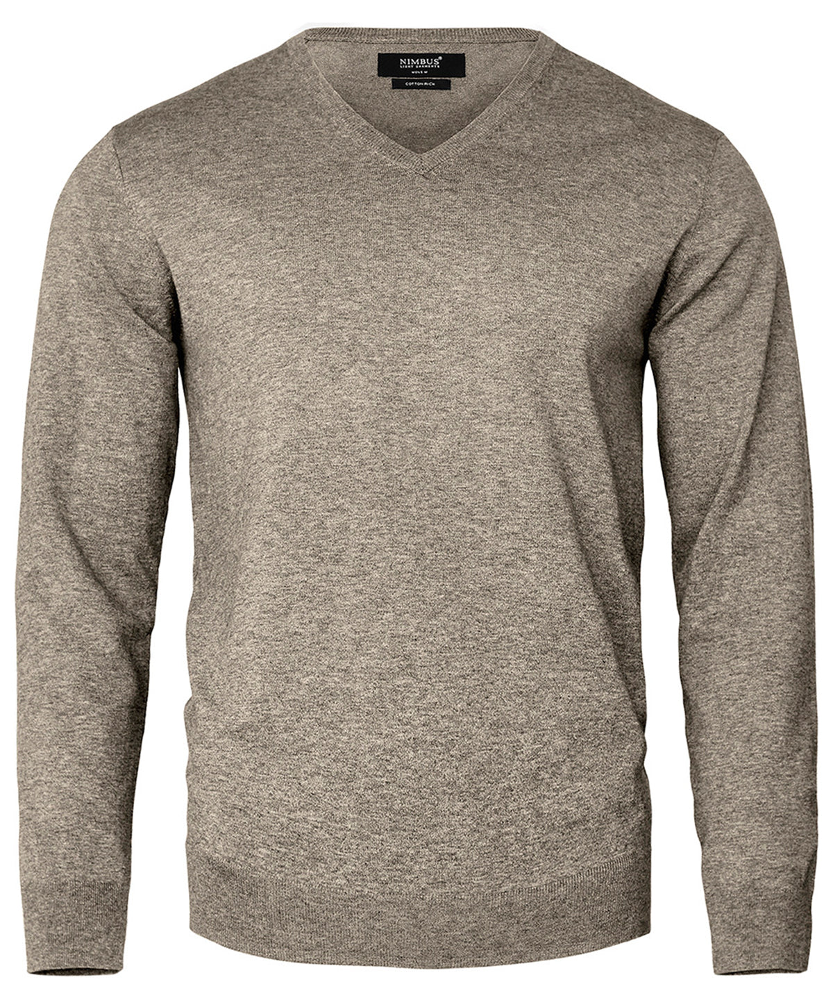 Nimbus Brighton – elegant v-neck knit in Sand Melange, front view
