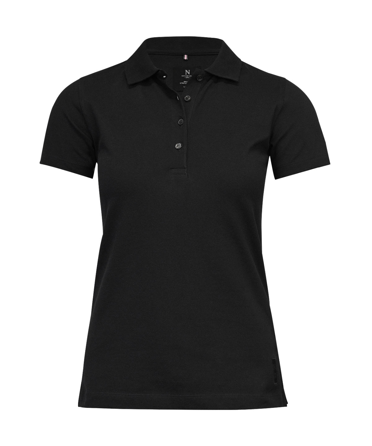 Nimbus Women’s Harvard classic – stretch deluxe polo in Black, front view