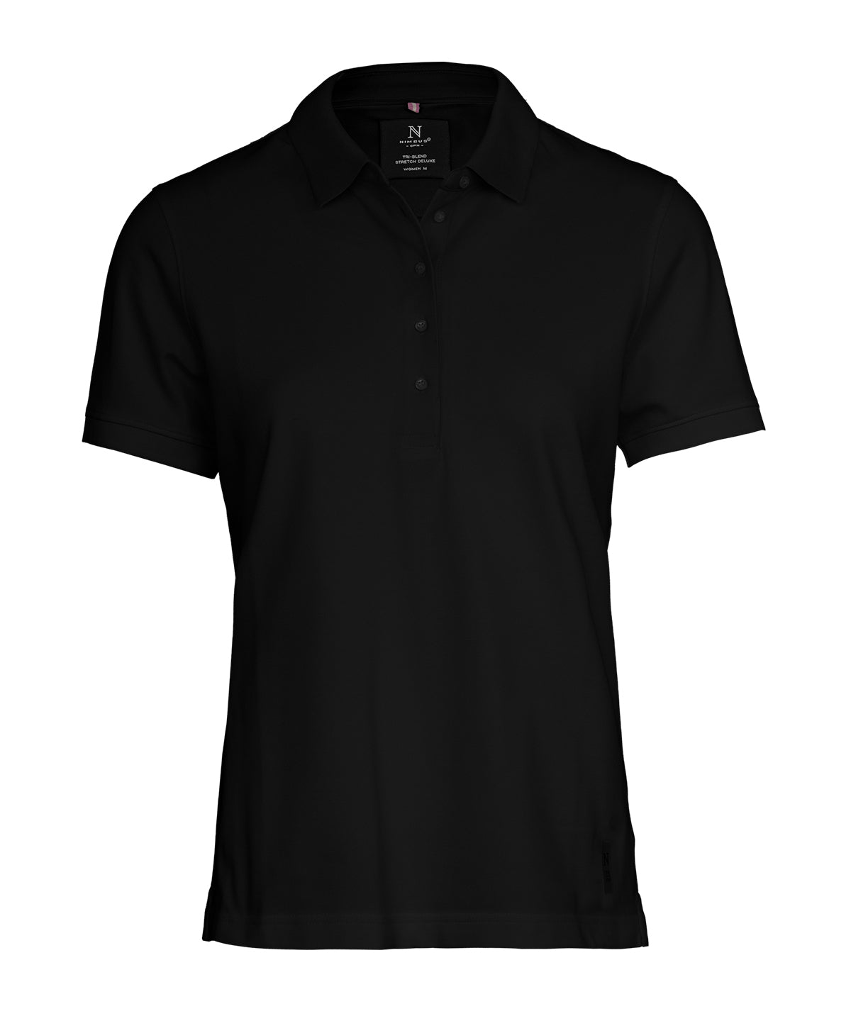 Nimbus Women’s Altavista – tri-blend deluxe polo in Black, front view