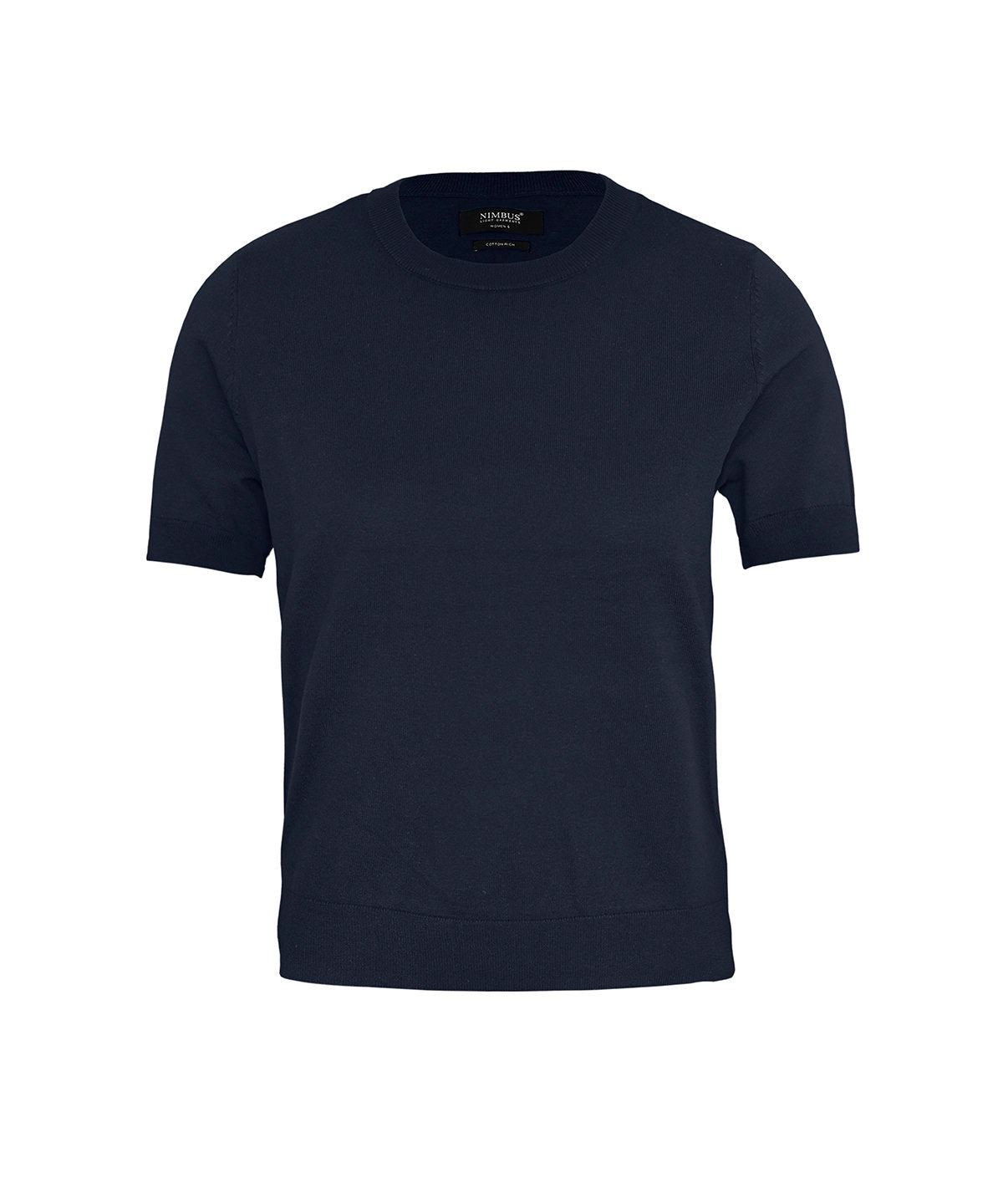 Nimbus Women’s Brighton short sleeve tee – elegant knitted tee in Navy, front view
