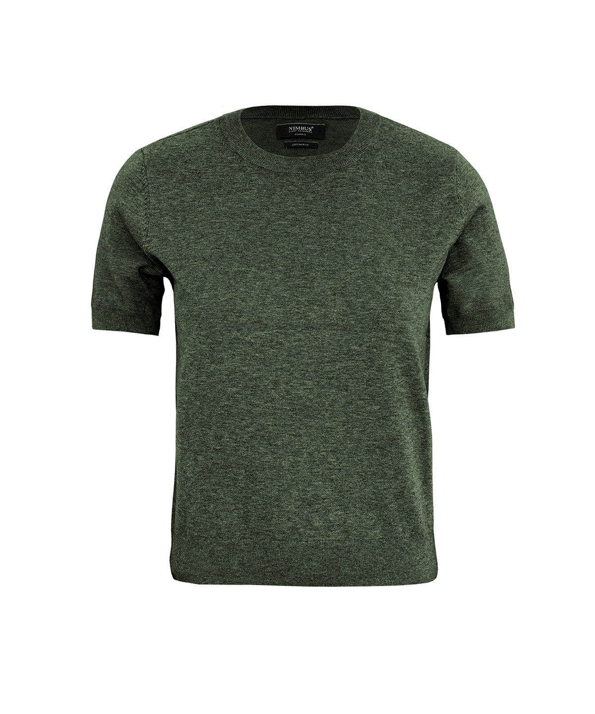Nimbus Women’s Brighton short sleeve tee – elegant knitted tee in Olive Melange, front view