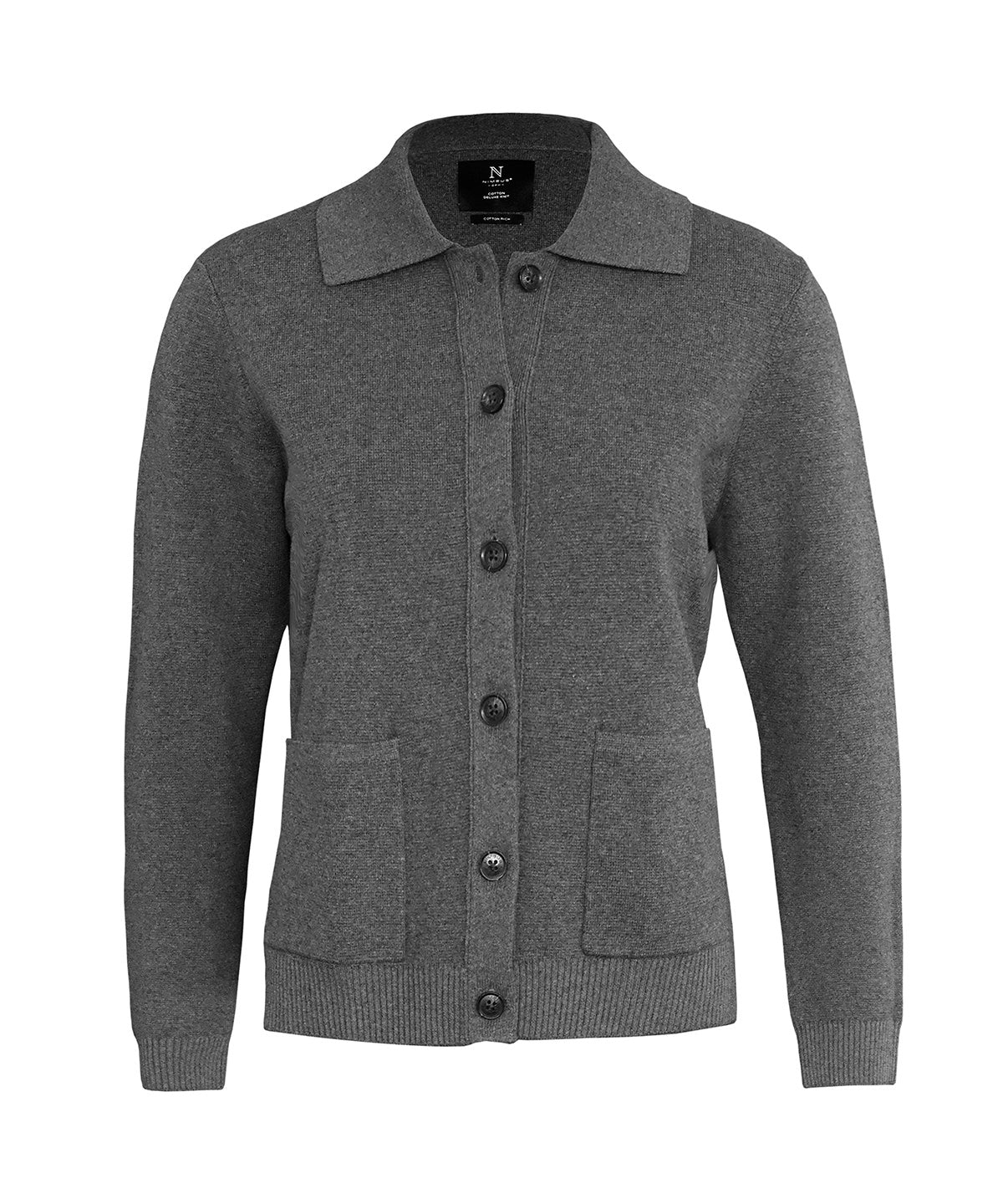 Nimbus Women’s Wilton – refined Milano knit overshirt in Dark Grey Melange, front view