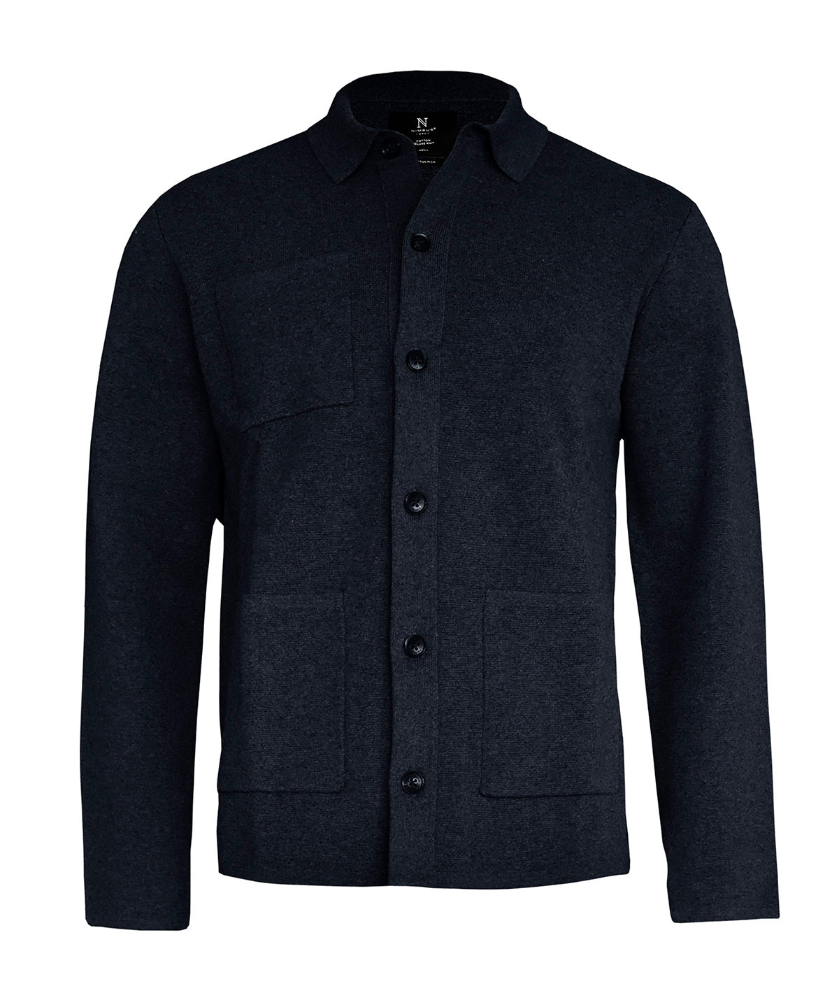 Nimbus Wilton – refined Milano knit overshirt in Navy, front view