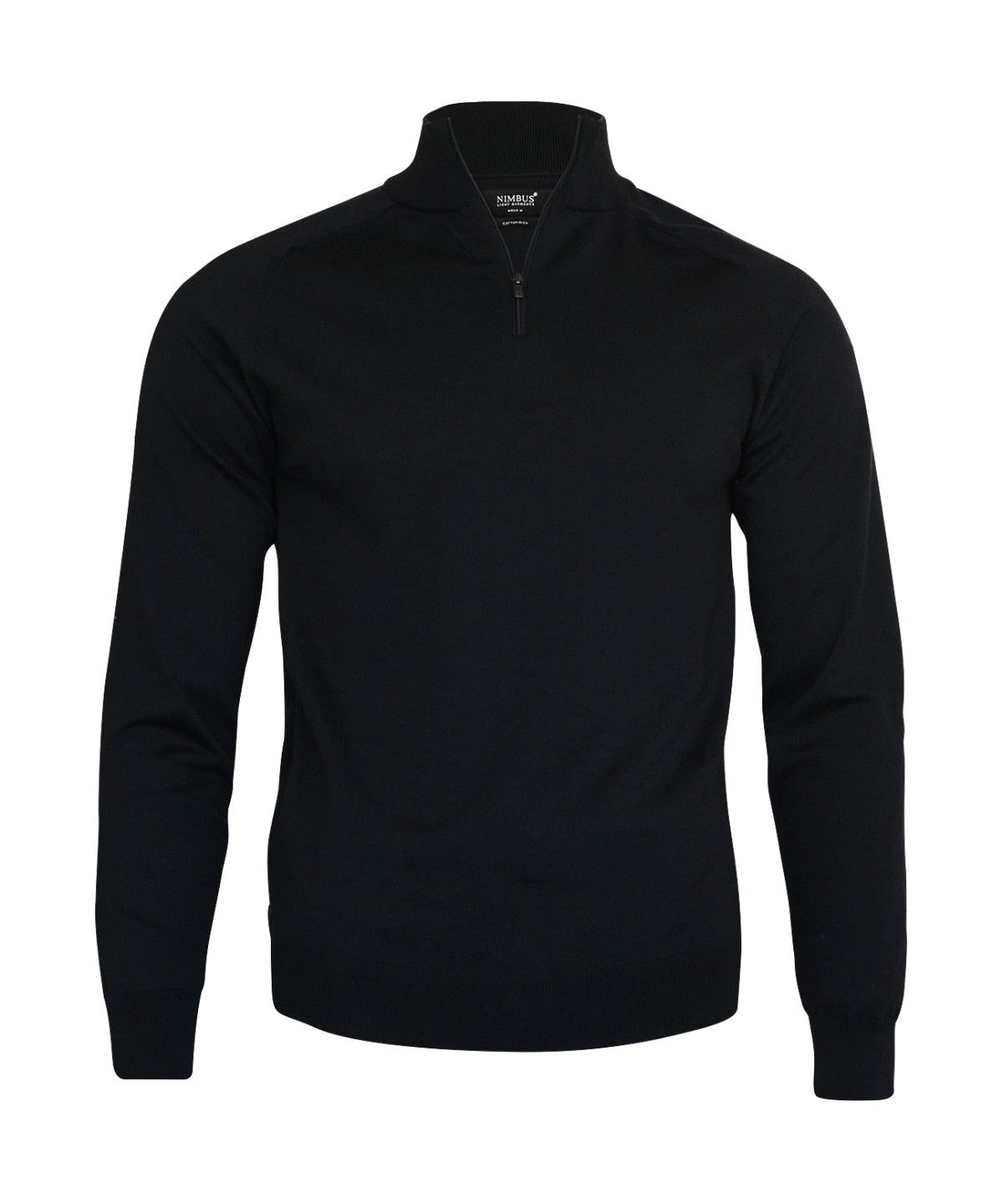Nimbus Brighton 1/4-zip in Black, front view
