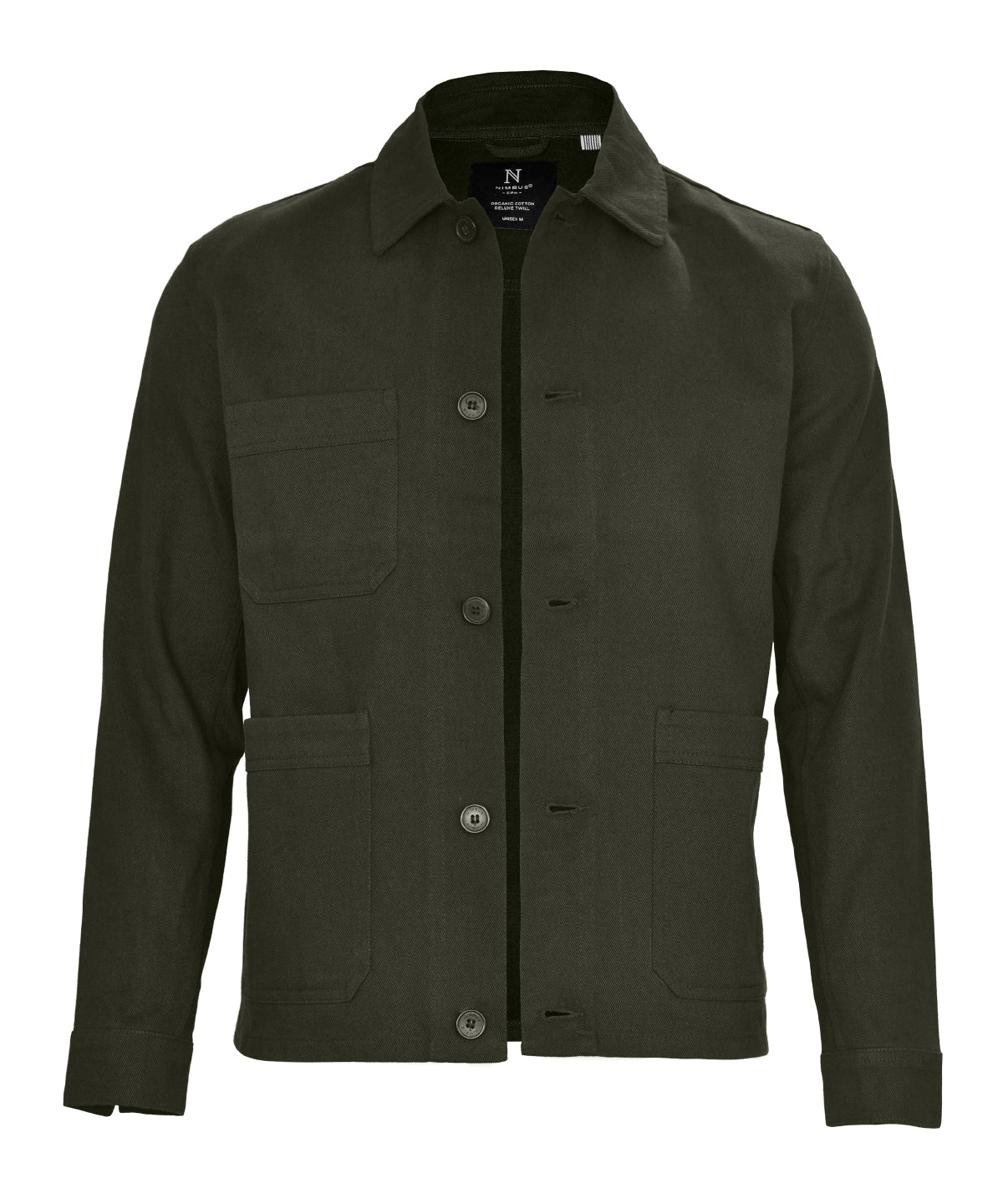 Nimbus Sonoma twill unisex overshirt in Olive, front view