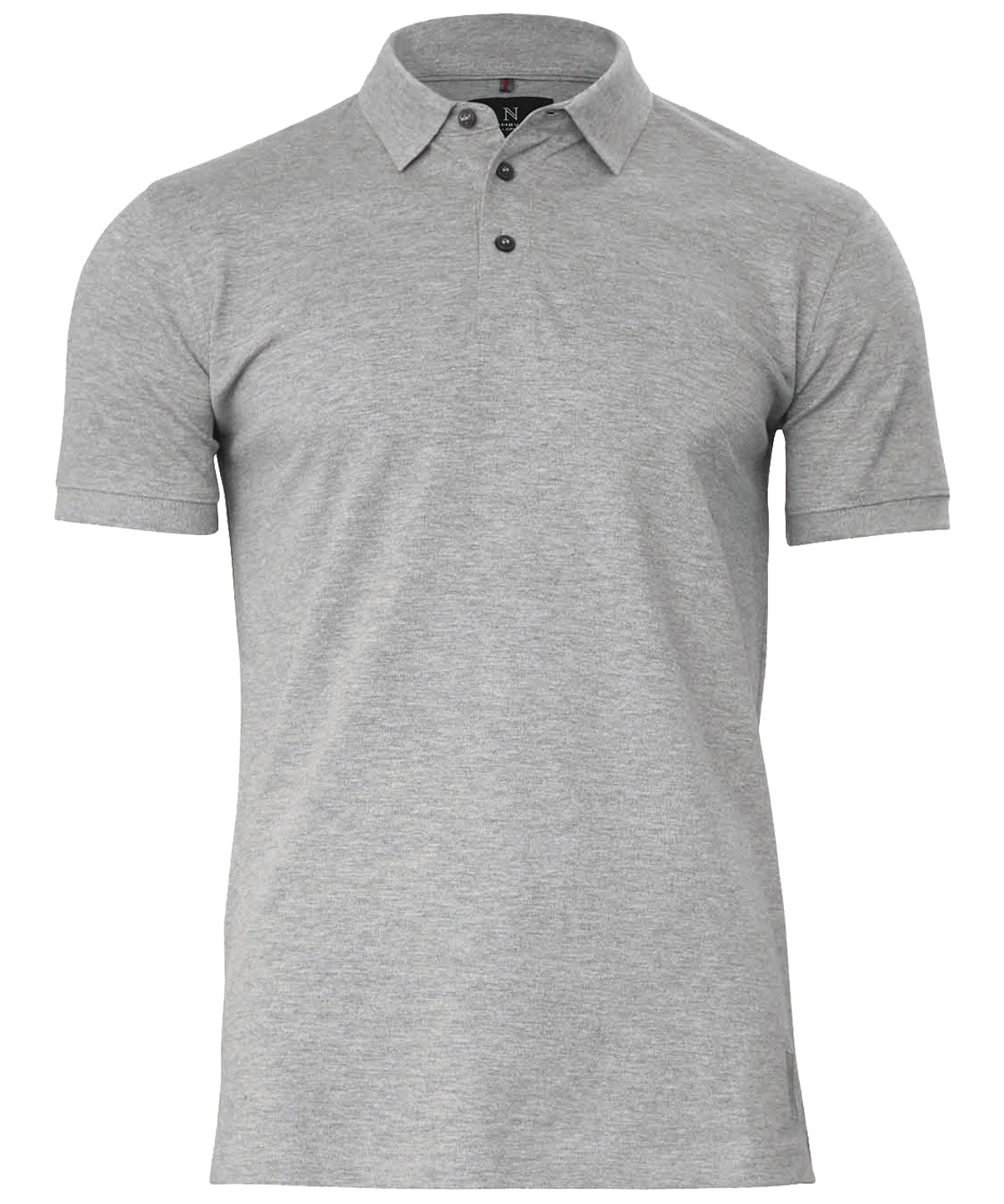 Nimbus Harvard classic – stretch deluxe polo in Grey Melange, front view