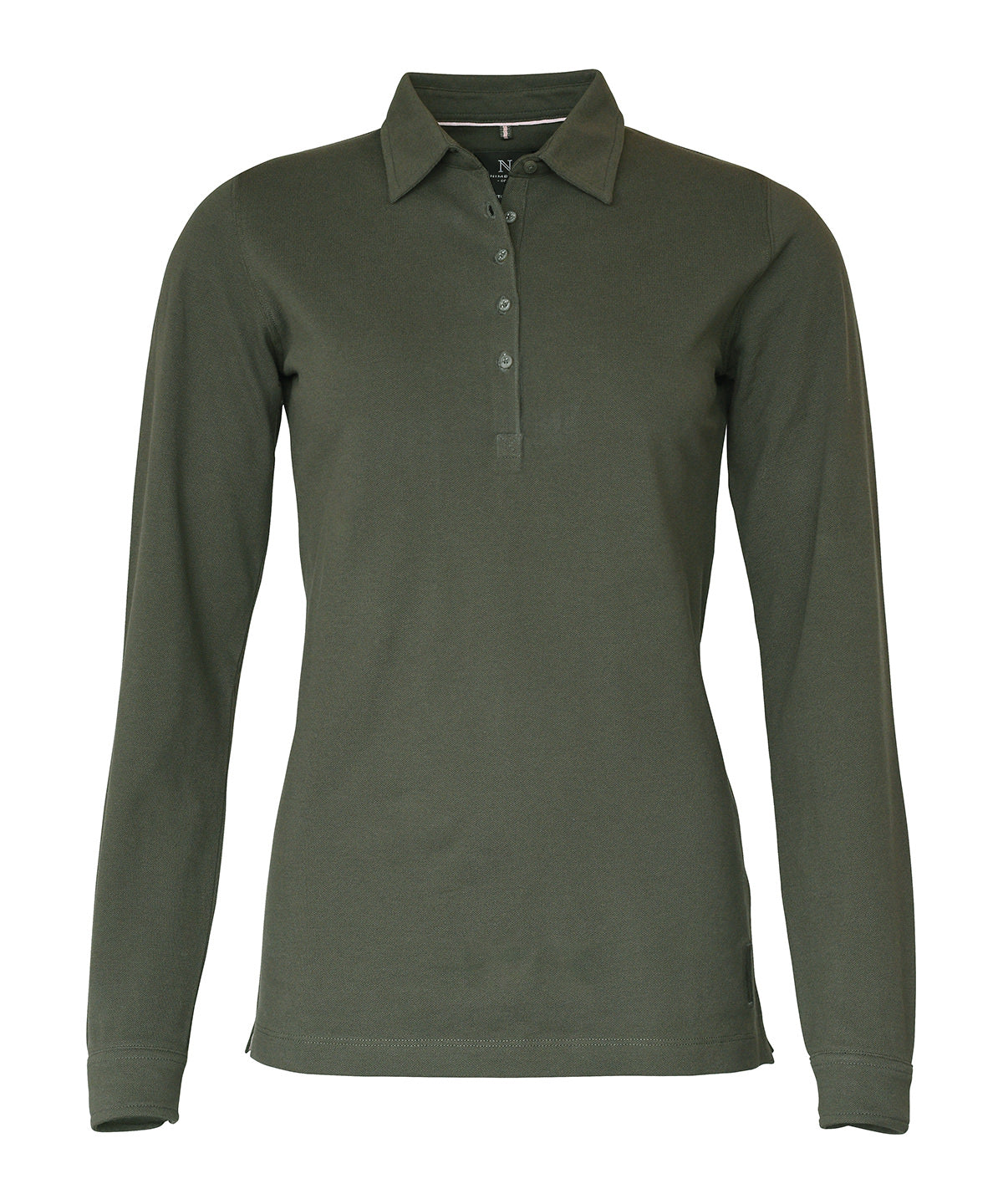 Nimbus Women’s Carlington – deluxe long sleeve polo in Olive, front view