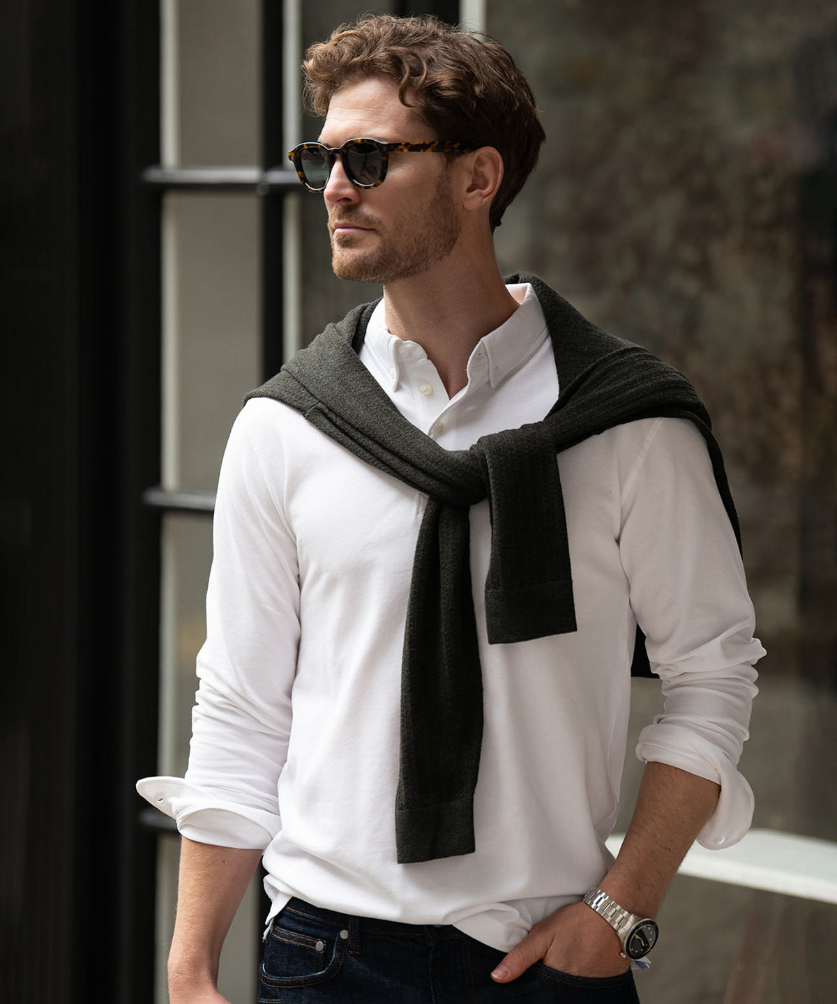 Nimbus Carlington – deluxe long sleeve polo, lifestyle photo