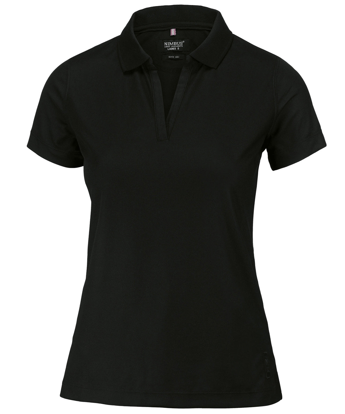 Nimbus Women’s Clearwater – quick-dry performance polo in Black, front view