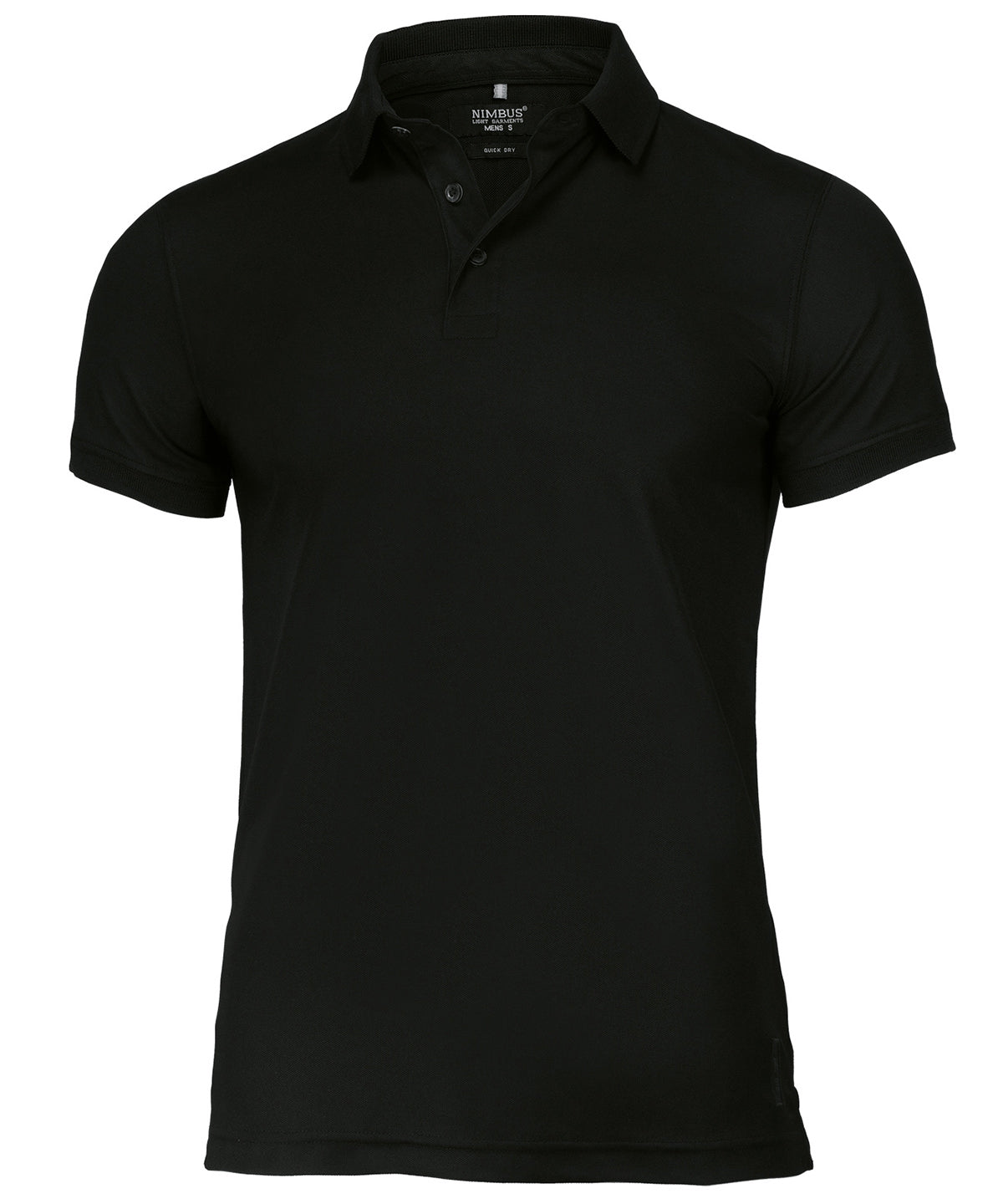 Nimbus Clearwater – quick-dry performance polo in Black, front view