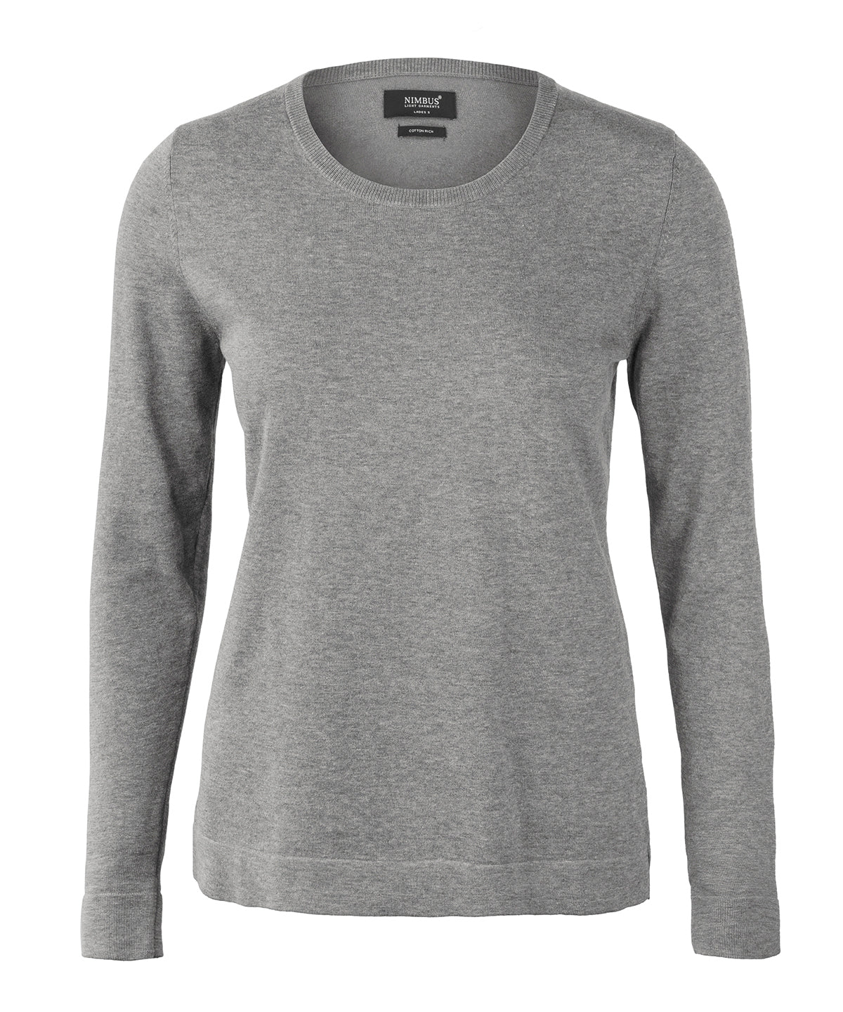 Nimbus Women’s Brighton – elegant round neck in Grey Melange, front view