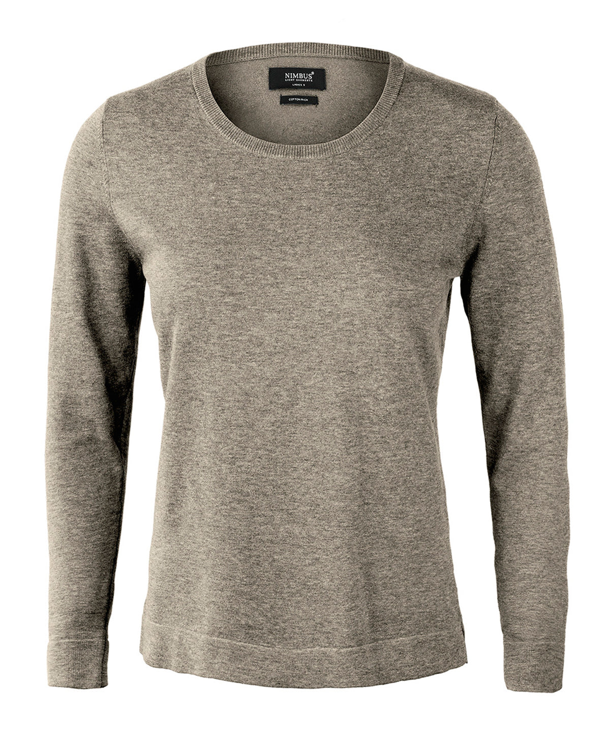 Nimbus Women’s Brighton – elegant round neck in Sand Melange, front view