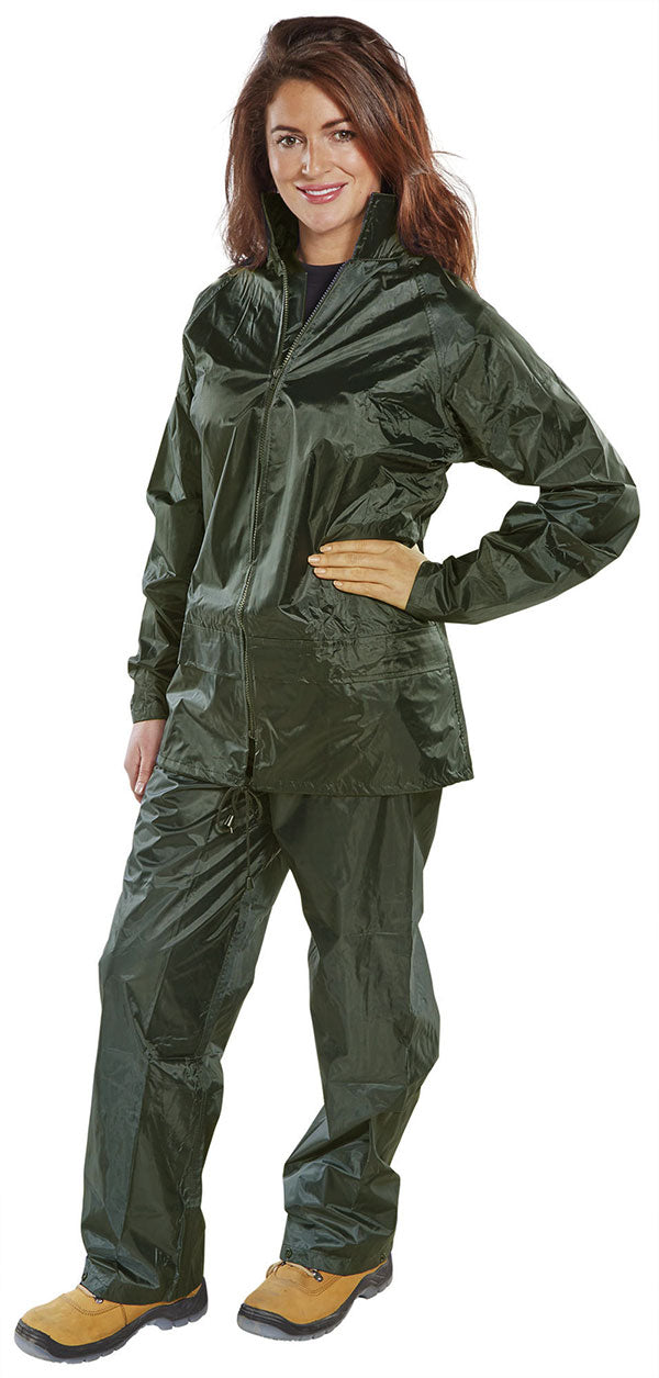 B-Dri Nylon Suit Olive Lge, main product image