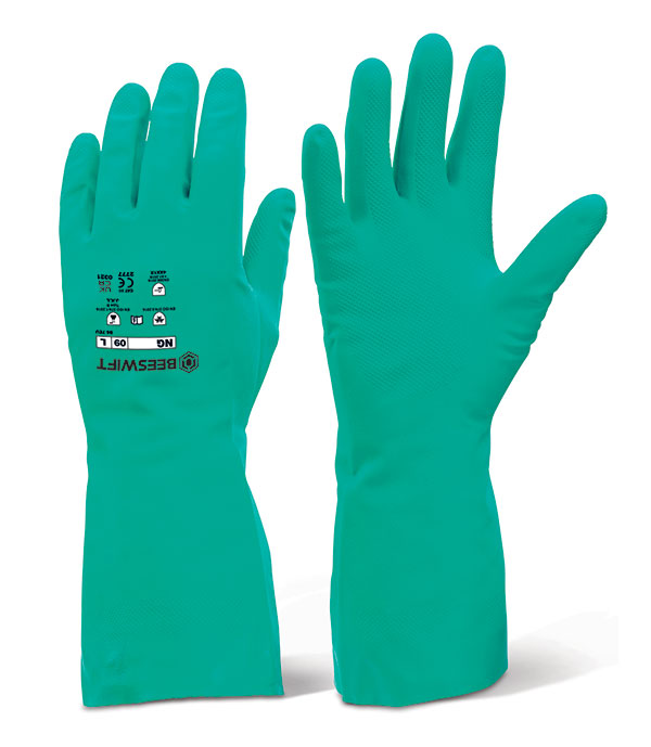 Click BEESWIFT NITRILE RUBBER CHEMICAL GLOVES, main product image
