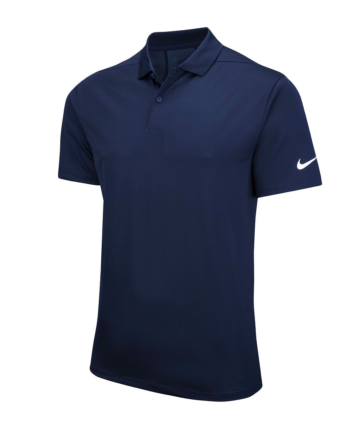 Nike Victory solid polo in Obsidian/White, front view