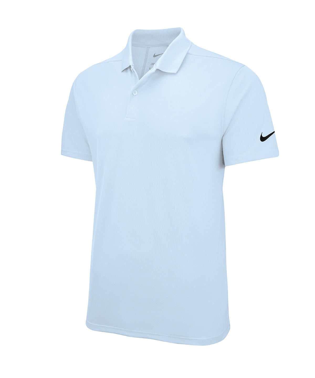 Nike Victory solid polo in Psychic Blue/Black, front view