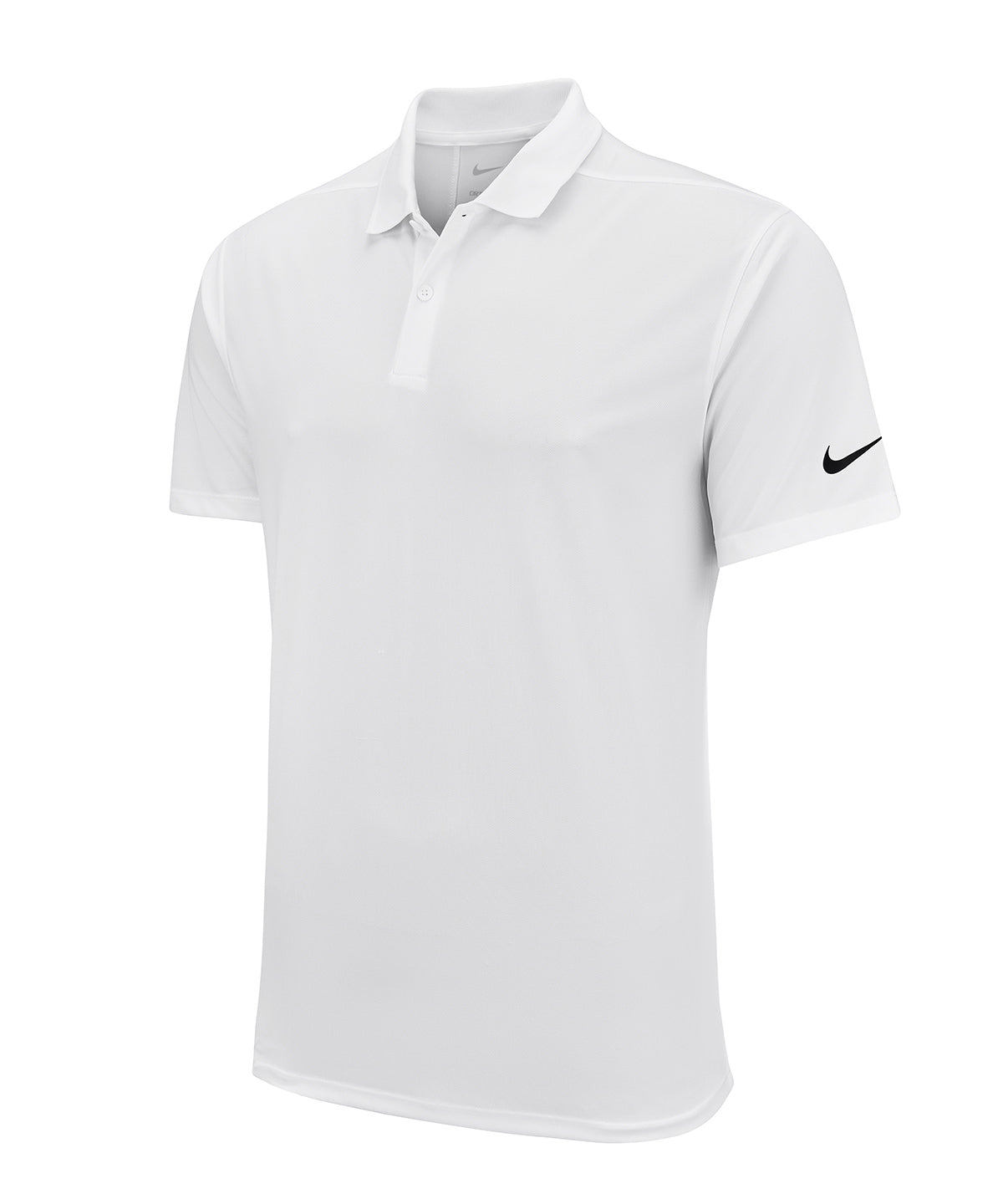 Nike Victory solid polo in White/Black, front view