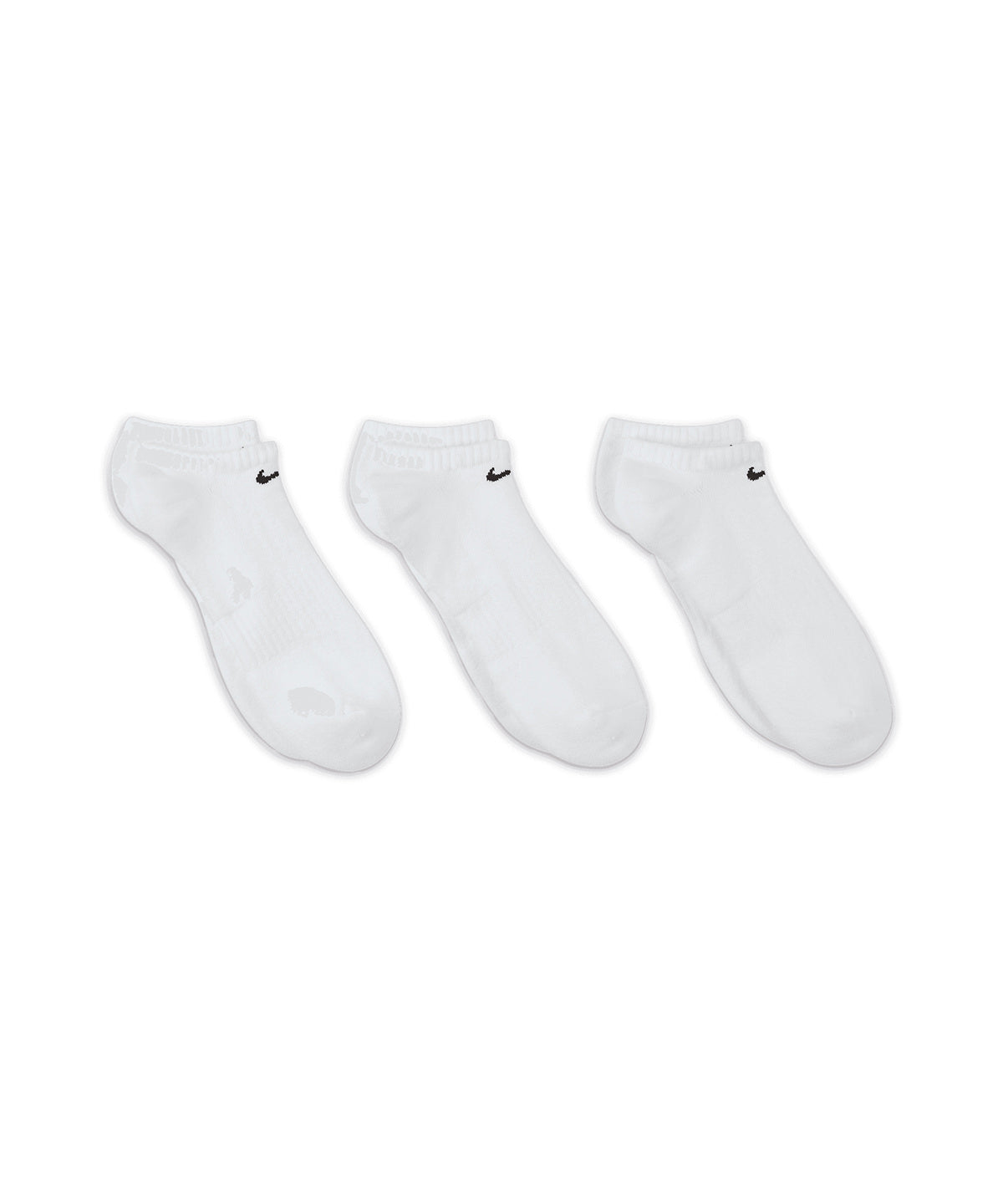 Nike Everyday cushioned no show socks (3 pairs) in White, front view