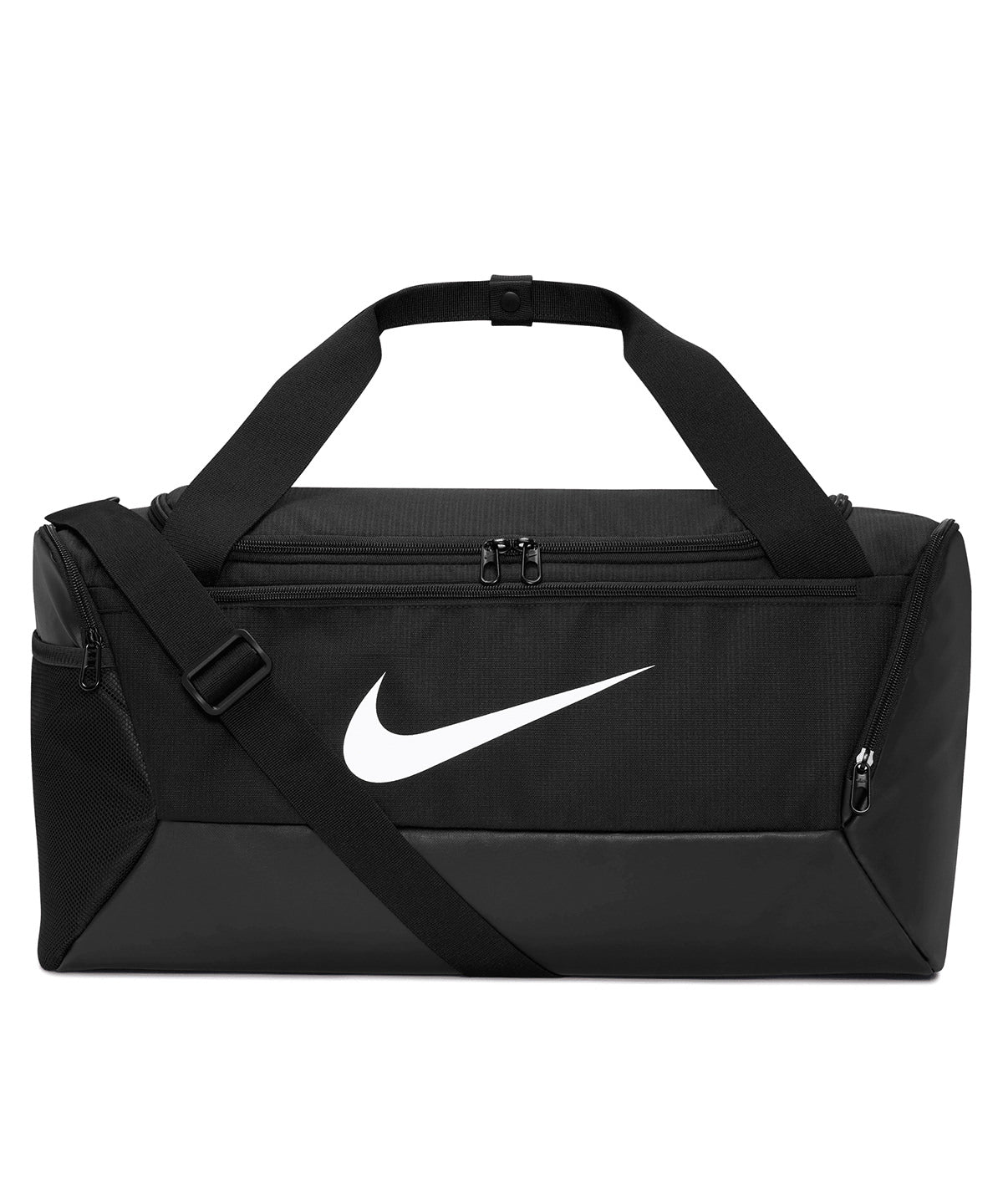 Nike Brasilia small duffle 9.5 in Black/White, front view
