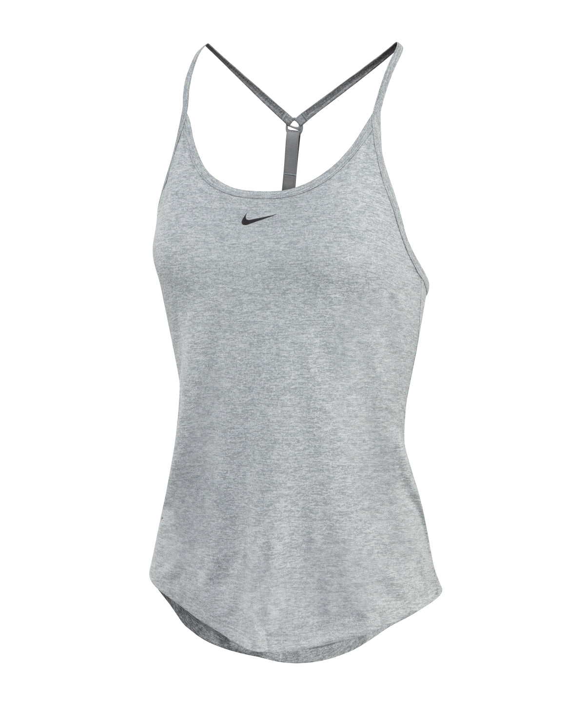 Nike Women’s One Dri-FIT Elastika standard fit tank in Particle Grey/Heather/Black, front view