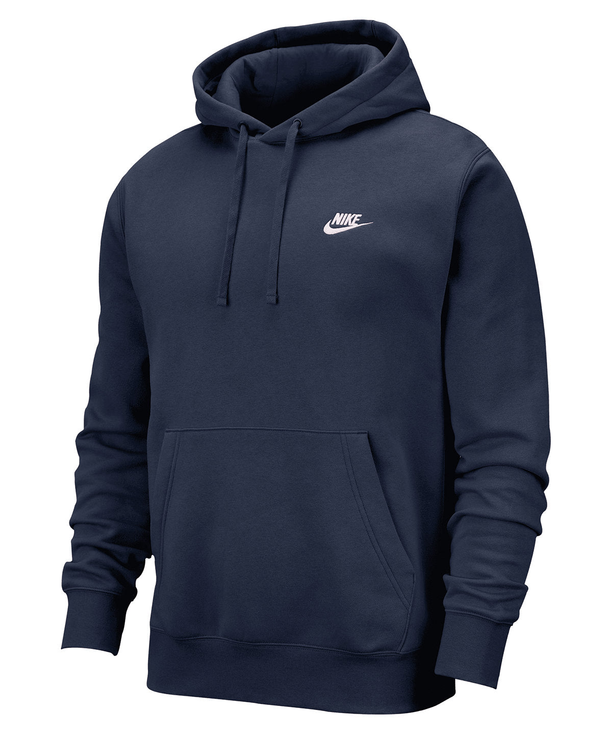 Nike Club hoodie in Midnight Navy/Midnight Navy/White, front view