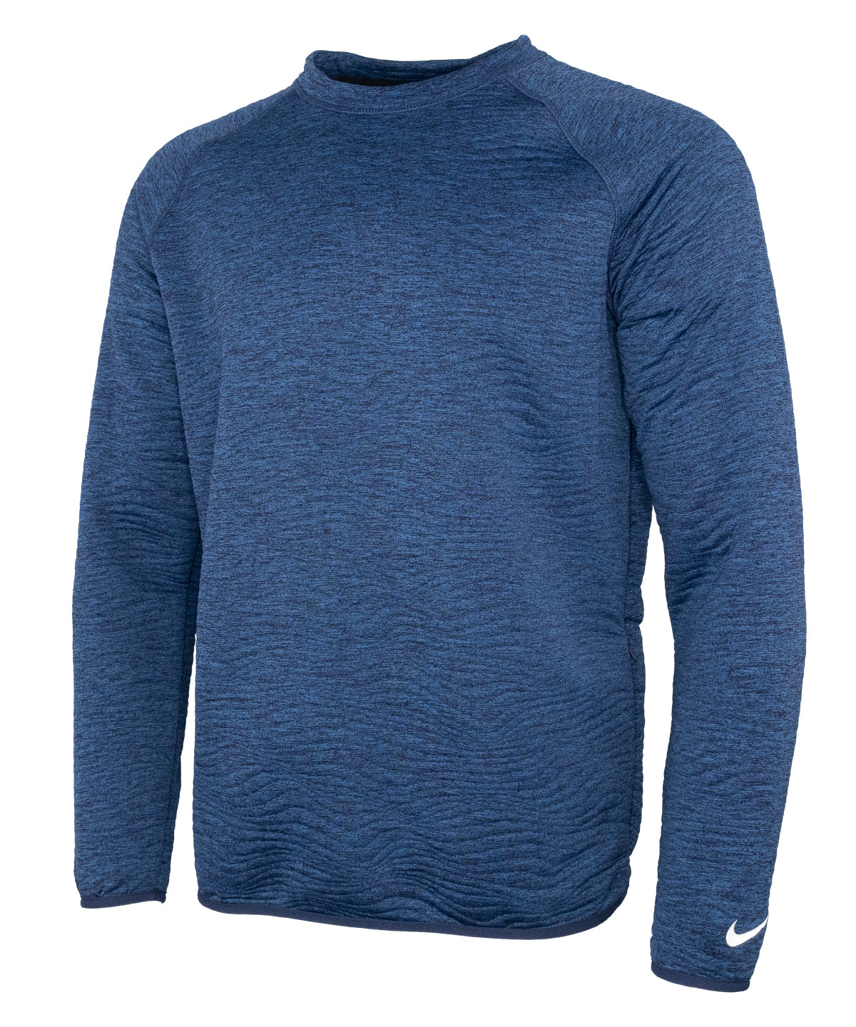 Nike Dri-FIT Tour crew quilted top in Midnight Navy/Midnight Navy/White, front view