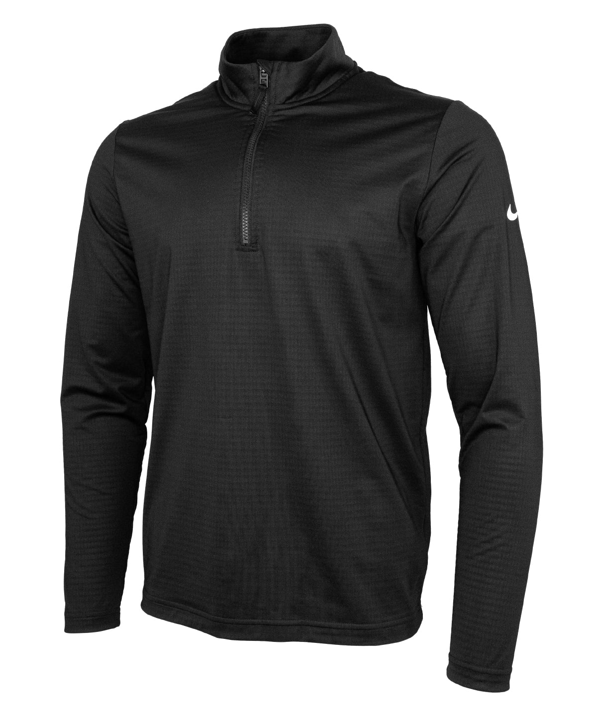 Nike Dri-FIT Victory half-zip top in Black/White, front view
