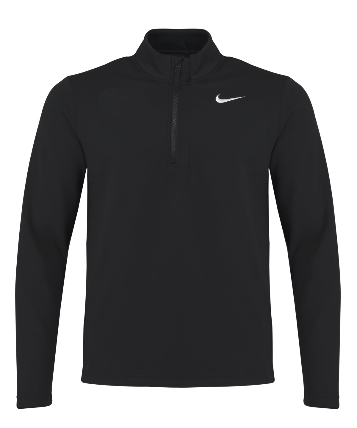 Nike Dri-FIT Victory Therma Flex half-zip top in Black/Black/White, front view