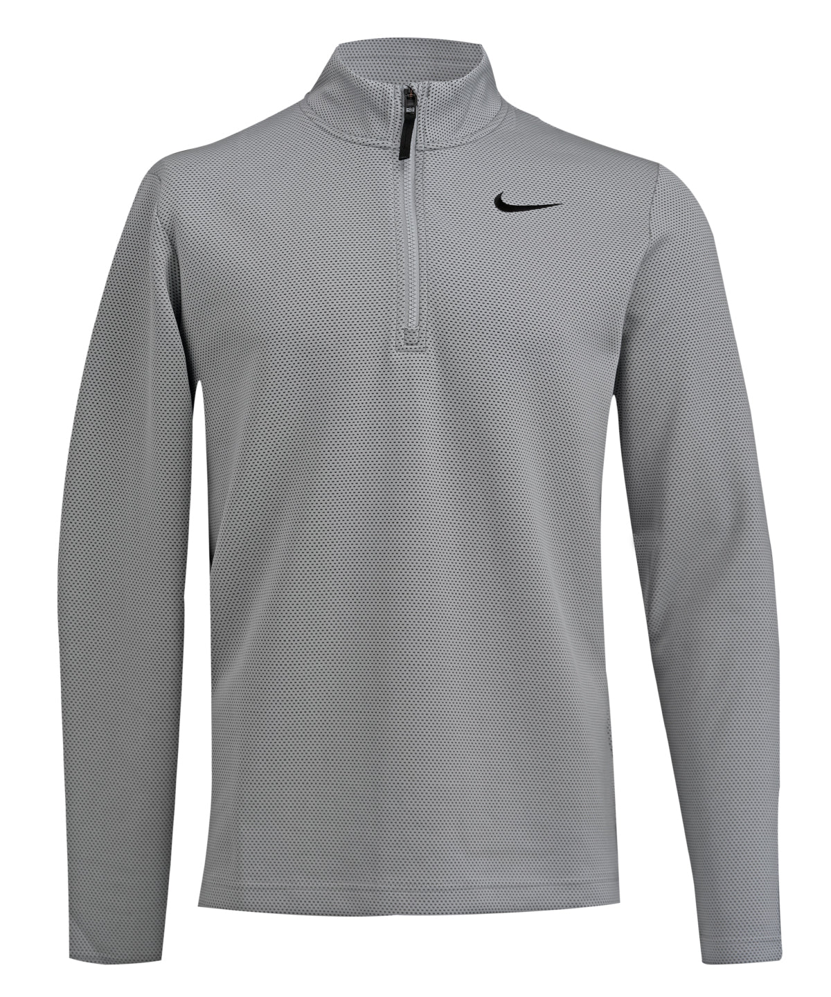 Nike Dri-FIT Victory Therma Flex half-zip top in Wolf Grey/Black/Black, front view