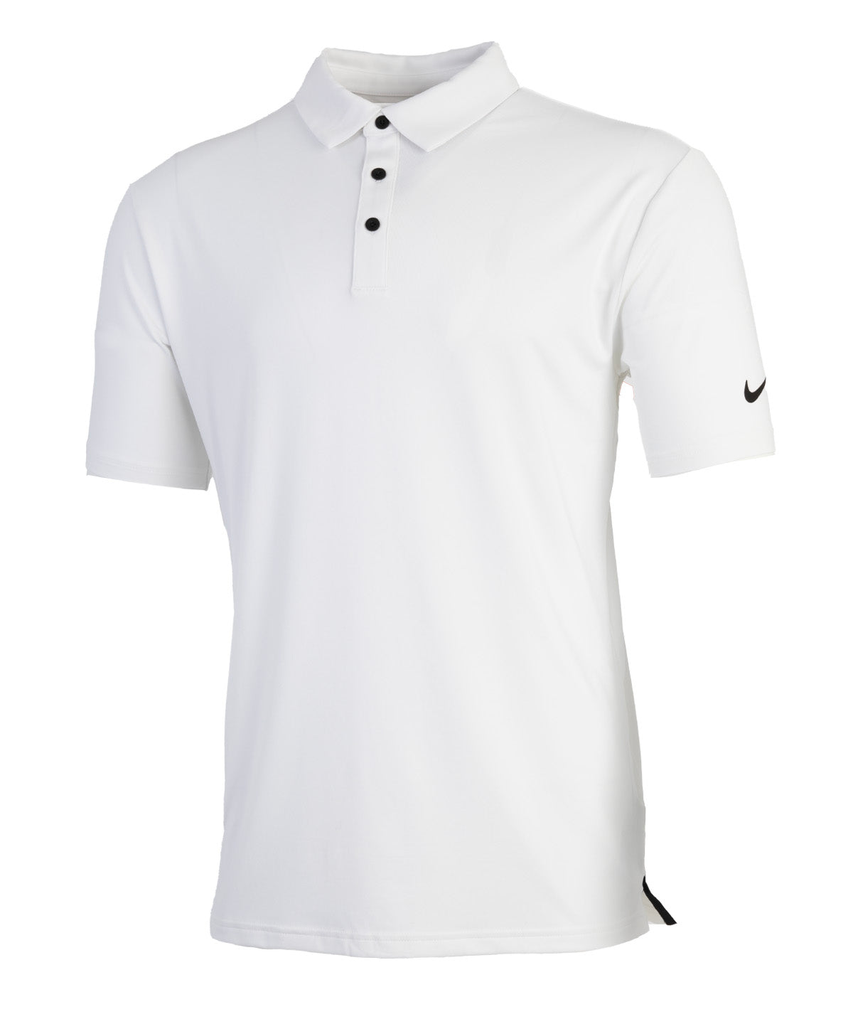Nike Dri-FIT Tour solid polo in White/Black, front view