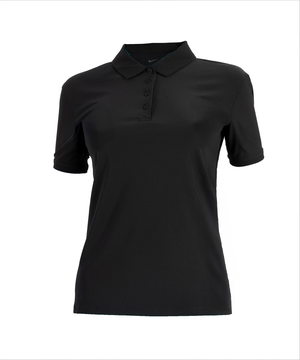 Nike Women’s Dri-FIT Victory short sleeve polo in Black/White, front view