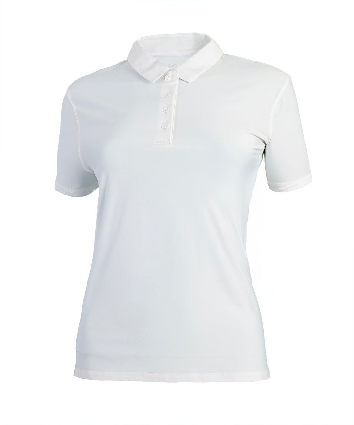 Nike Women’s Dri-FIT Victory short sleeve polo in White/Black, front view