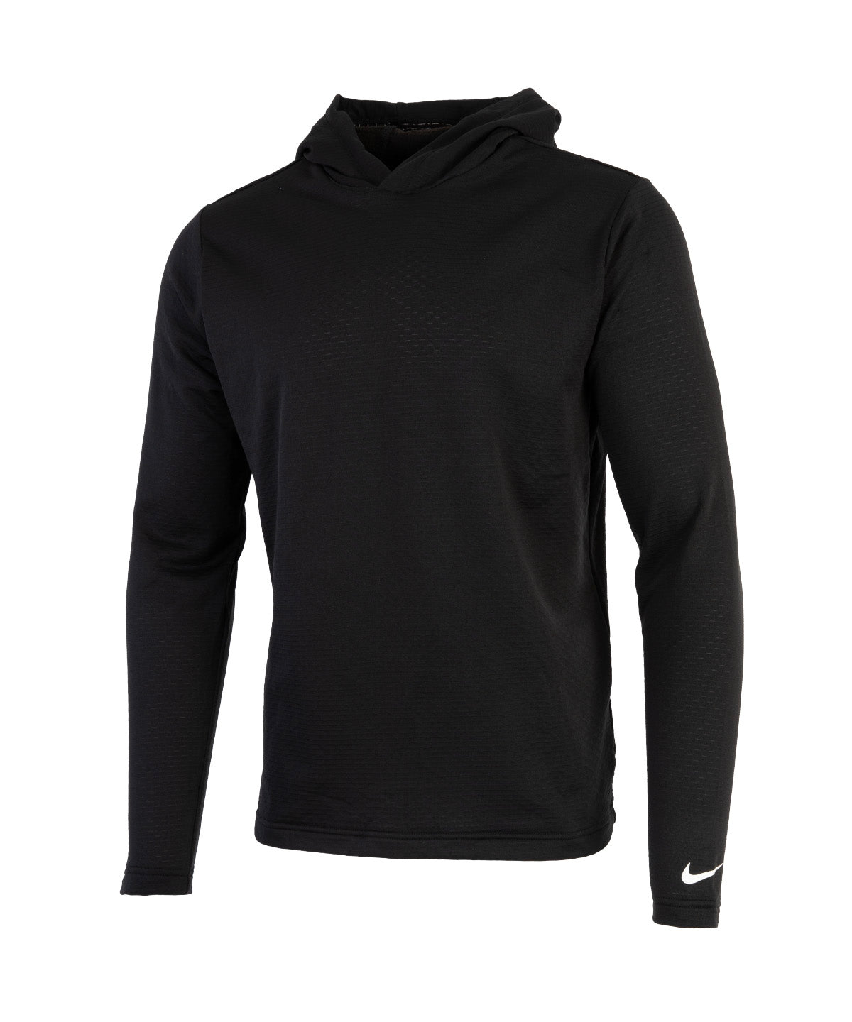 Nike Dri-FIT Tour hoodie in Black/White, front view